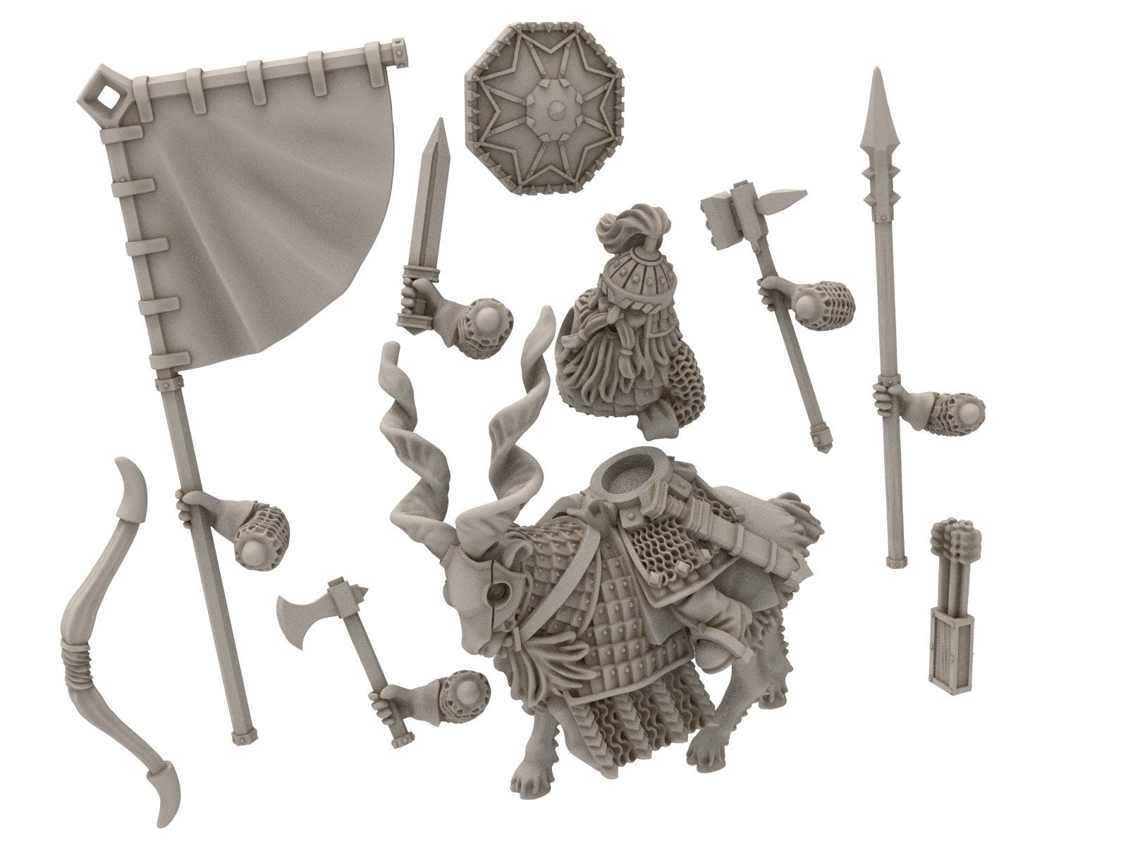 Dwarves - Mountain Goat Cataphracts Banner Bearer