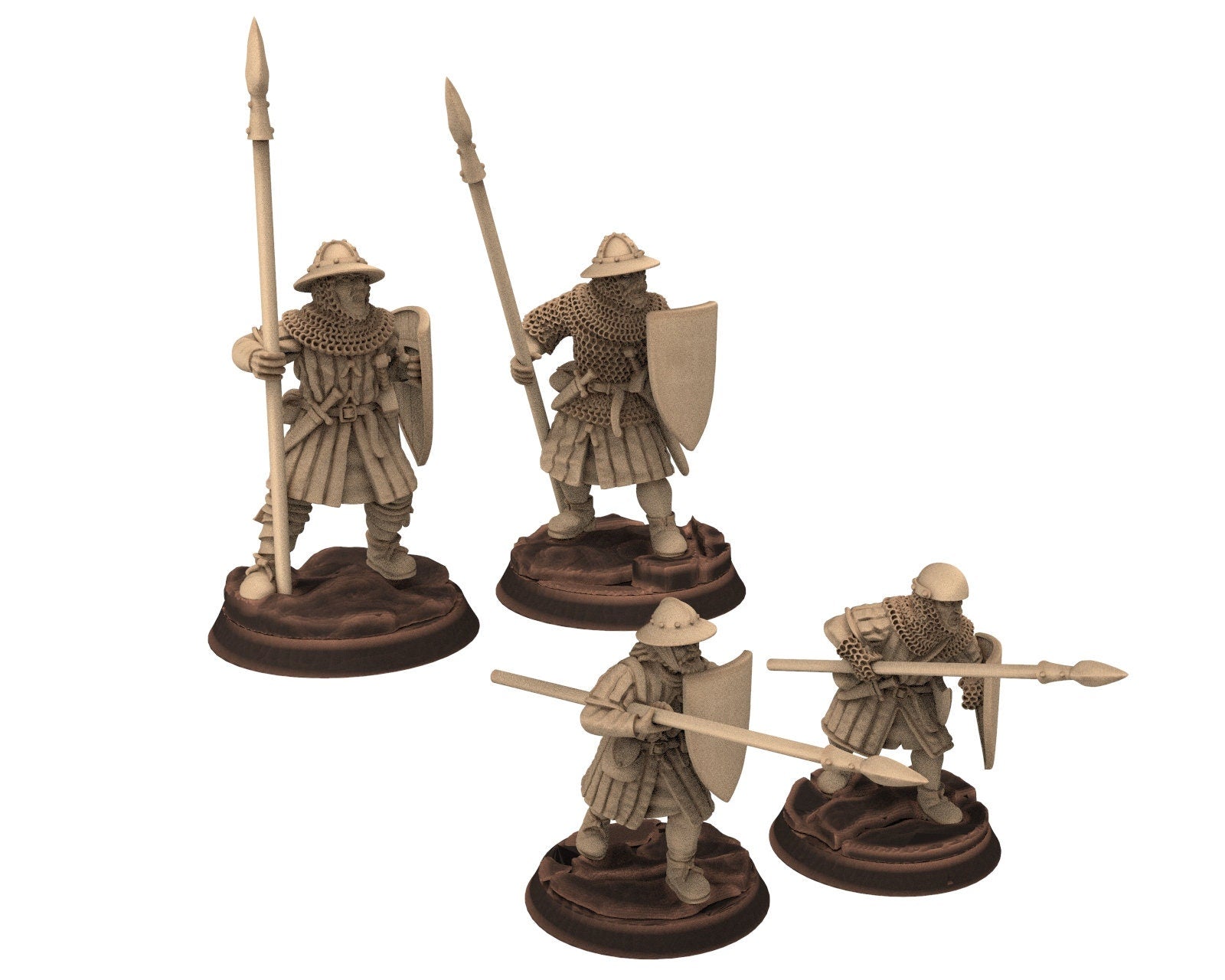 Medieval - Men-at-arms, Banner & horn 12 to 15th century, Medieval 100 Years War, 28mm Historical Wargame, Saga... Medbury miniatures