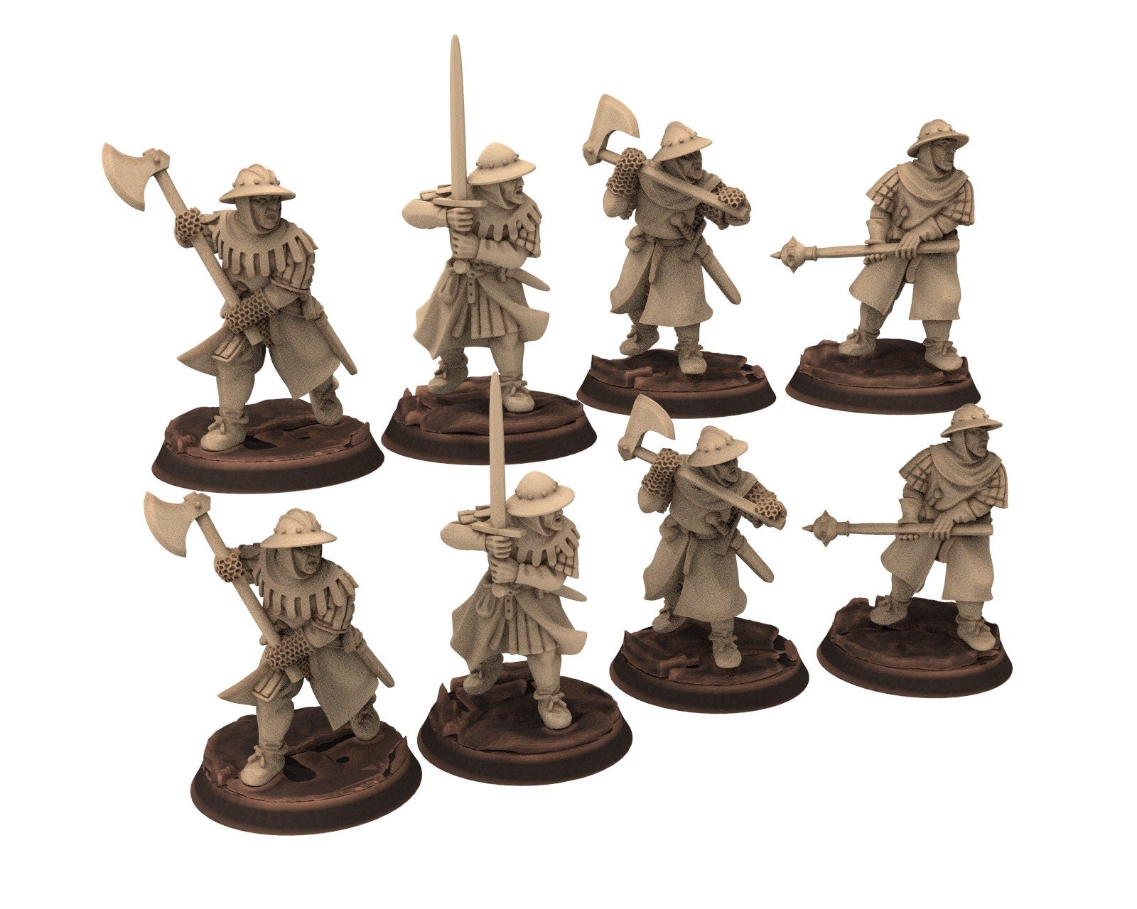 Medieval - 32mm - Arthur Men-at-arms on foot, Army bundle 12 to 15th century, Middle age, Historical/fantasy Wargame... Medbury miniatures