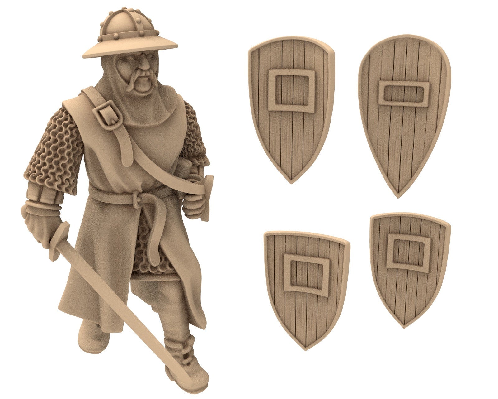 Medieval - 32mm - Arthur Men-at-arms on foot, Army bundle 12 to 15th century, Middle age, Historical/fantasy Wargame... Medbury miniatures