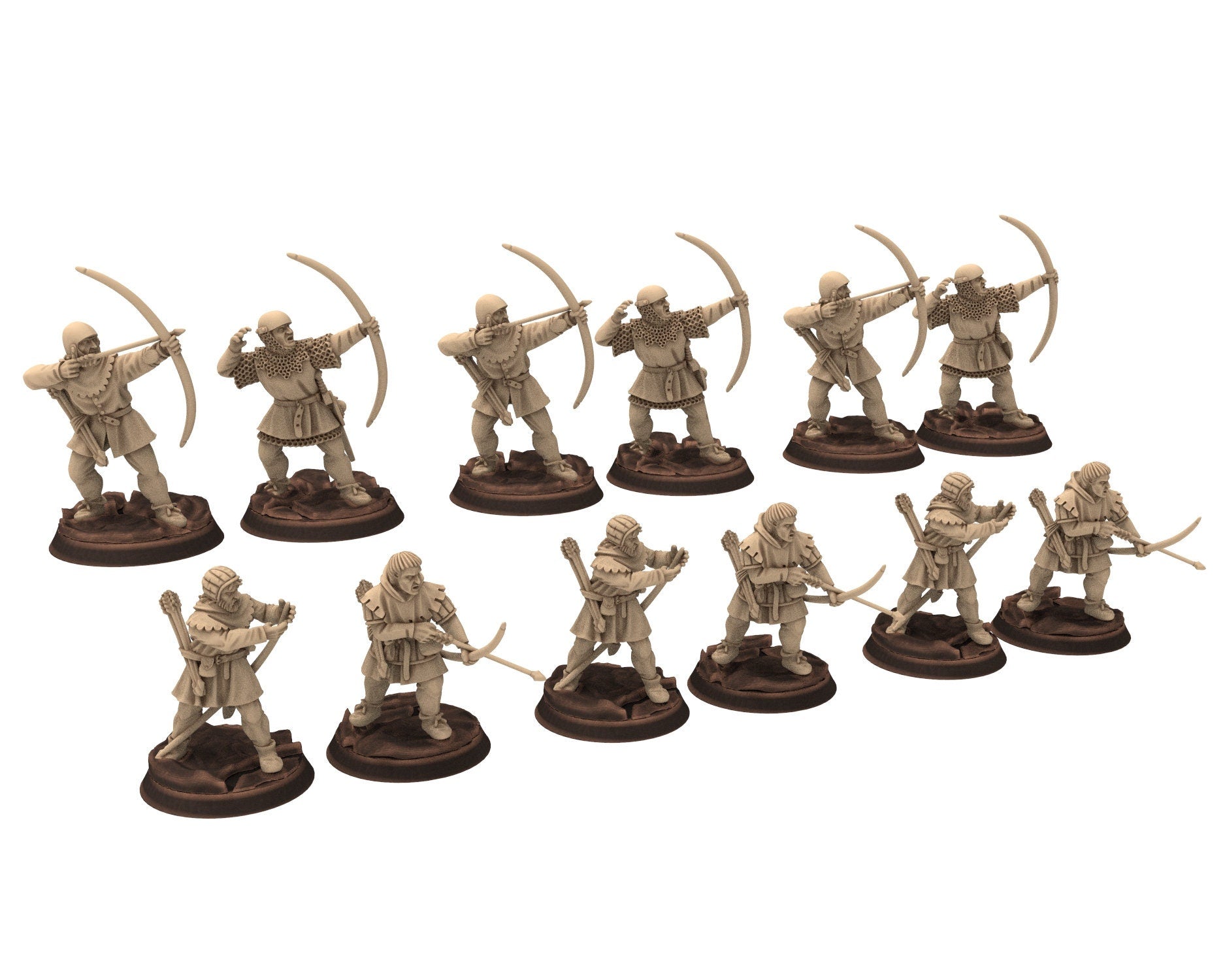 Medieval - Bowmen Captain, 11 to 15th century, Generic Medieval ranged archers longbow, 28mm Historical Wargame, Saga... Medbury miniatures