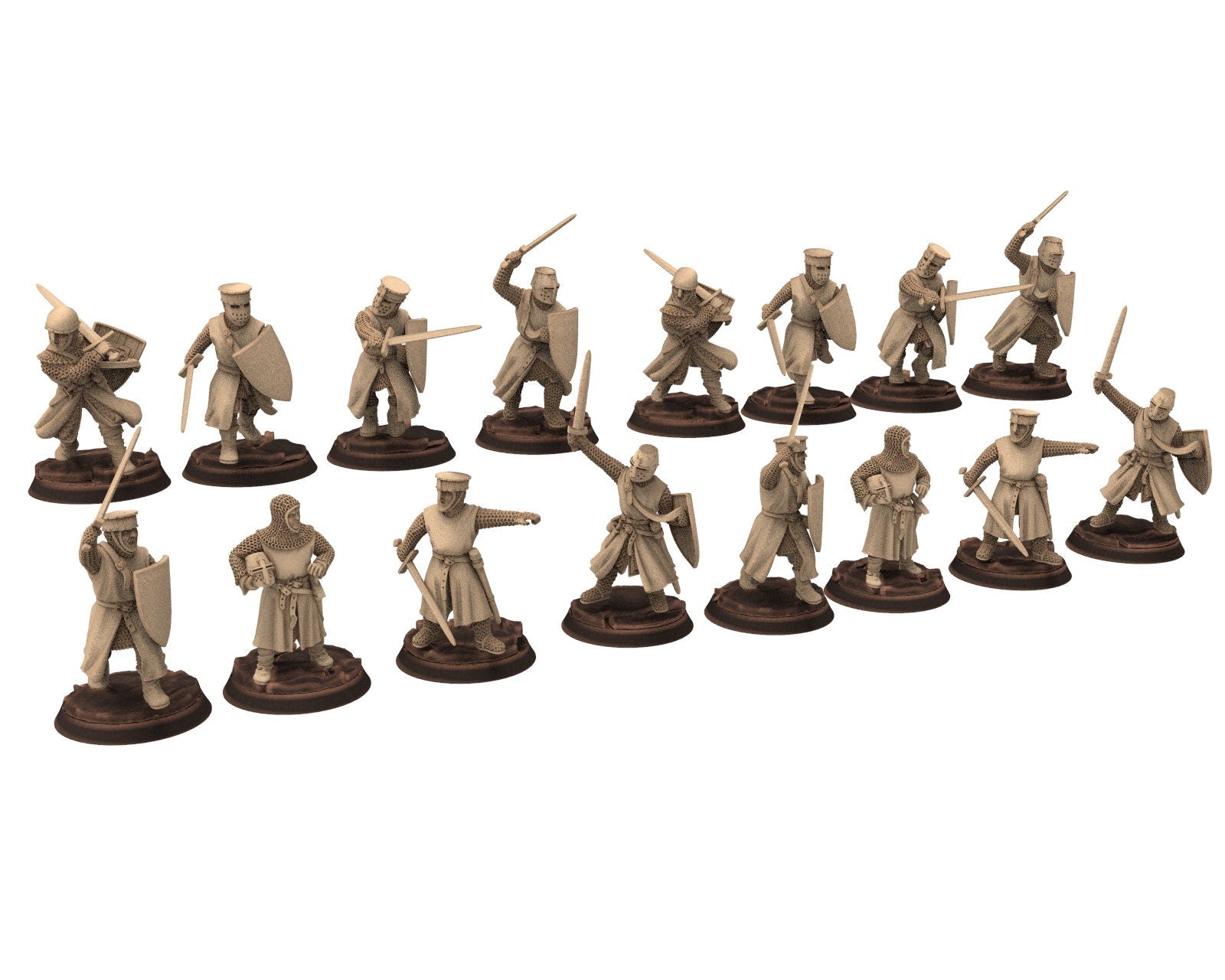 Medieval - Noble Knights foot staff, 13th century Generic Medieval Knights, 28mm Historical Wargame, Saga... Medbury miniatures
