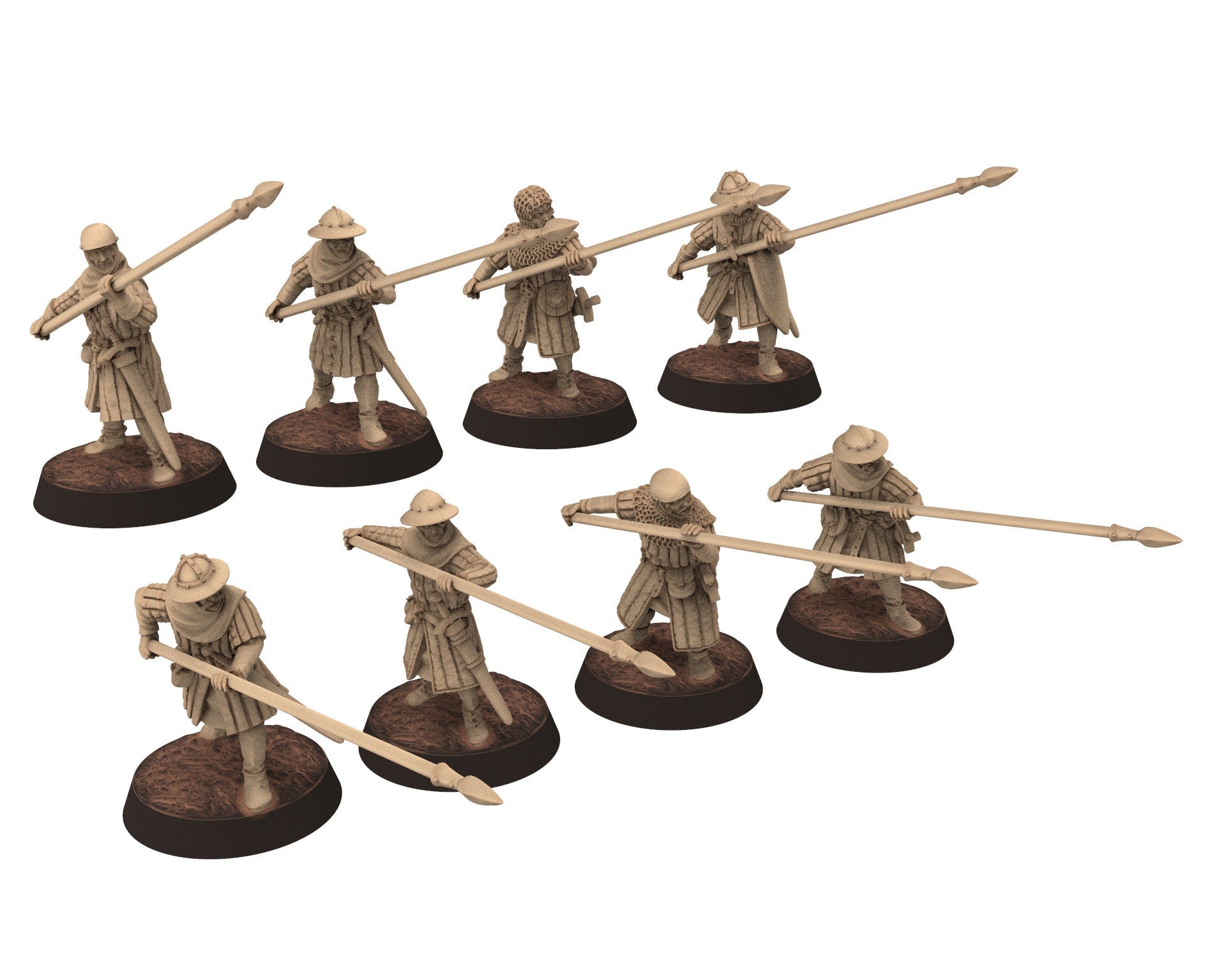 Medieval - Scotland - Scottish pikemen V2, 14th century Generic pikemen Medieval, 28mm Historical Wargame, Saga... Medbury miniatures