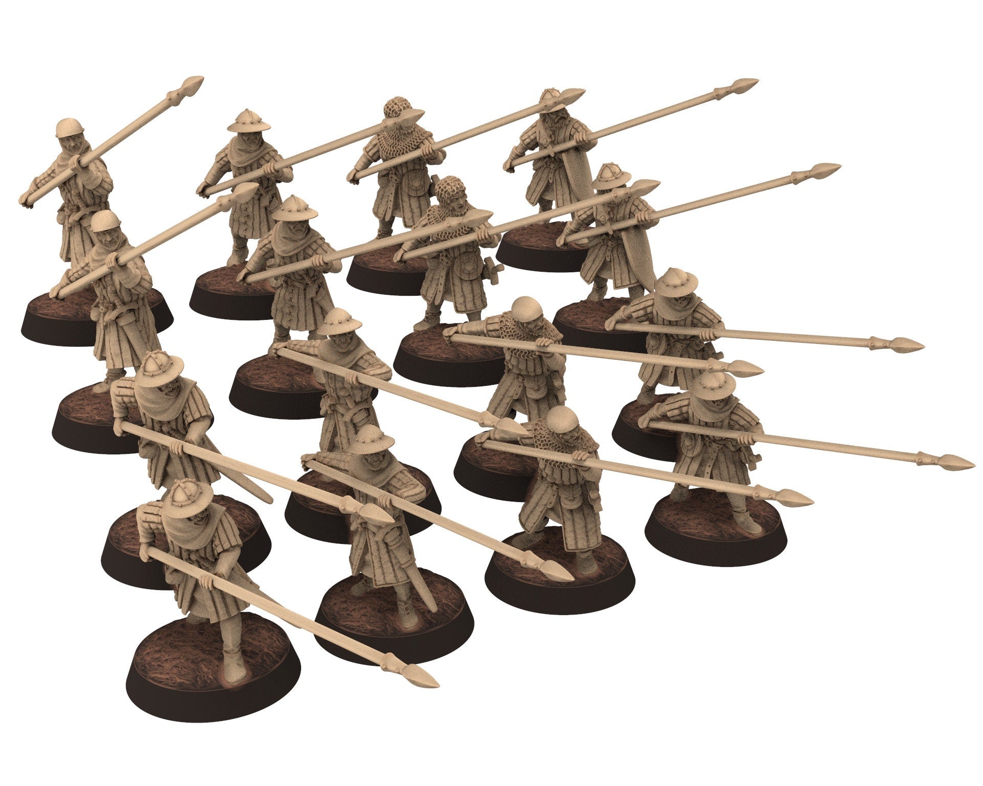 Medieval - Scotland - Scottish pikemen V2, 14th century Generic pikemen Medieval, 28mm Historical Wargame, Saga... Medbury miniatures