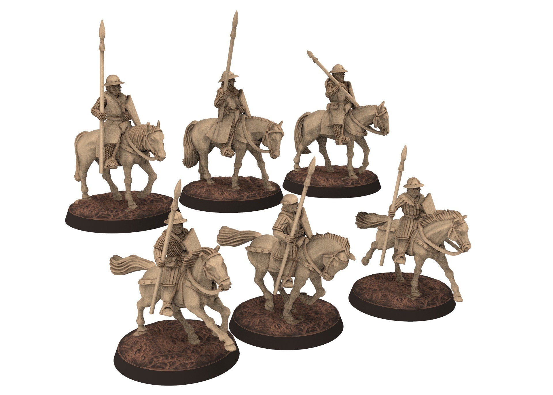 Medieval - Scotland - Generic Mounted sergeants spears at fight, 14th century Medieval, 28mm Historical Wargame, Saga... Medbury miniatures