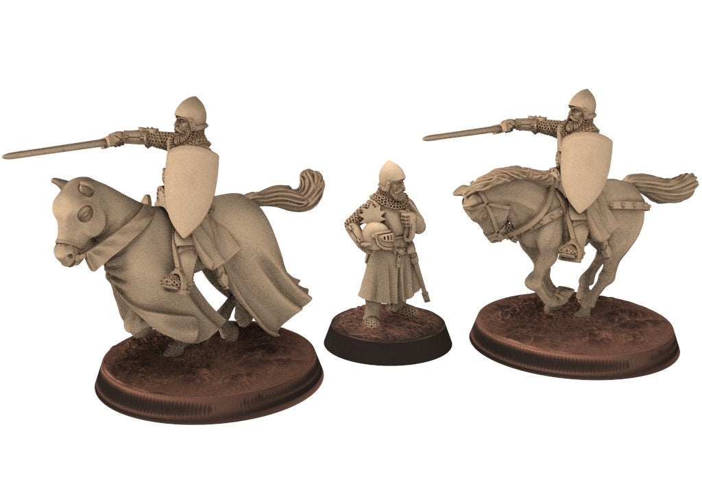 Medieval - Scotland - Generic Mounted sergeants spears at fight, 14th century Medieval, 28mm Historical Wargame, Saga... Medbury miniatures