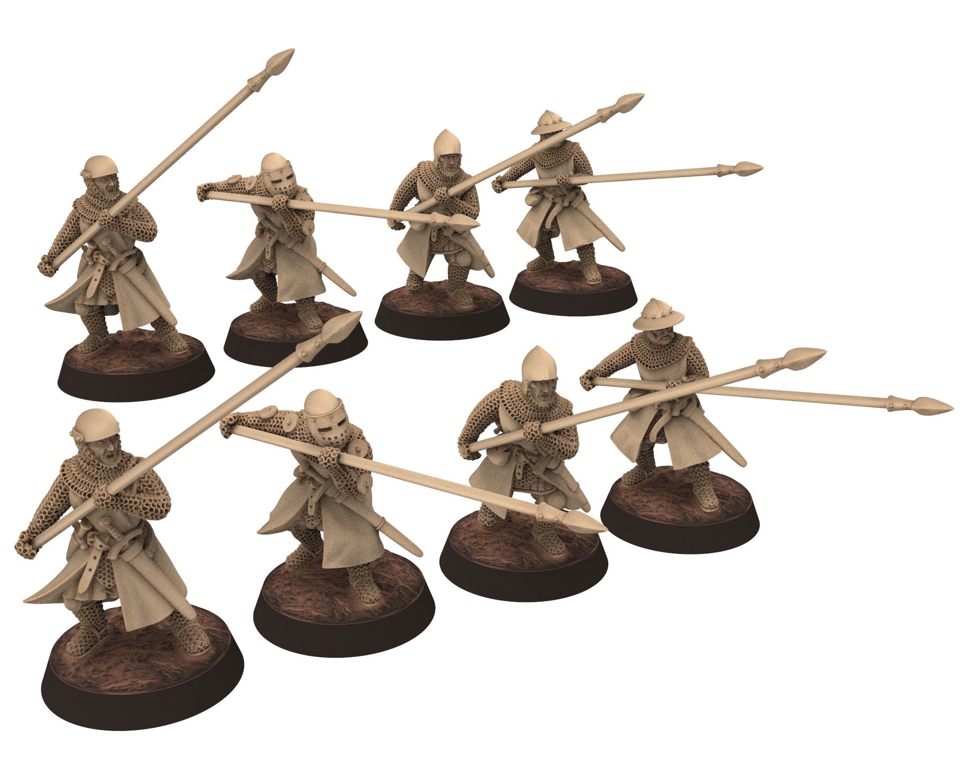 Medieval - Scotland - Scottish pikemen V2, 14th century Generic pikemen Medieval, 28mm Historical Wargame, Saga... Medbury miniatures
