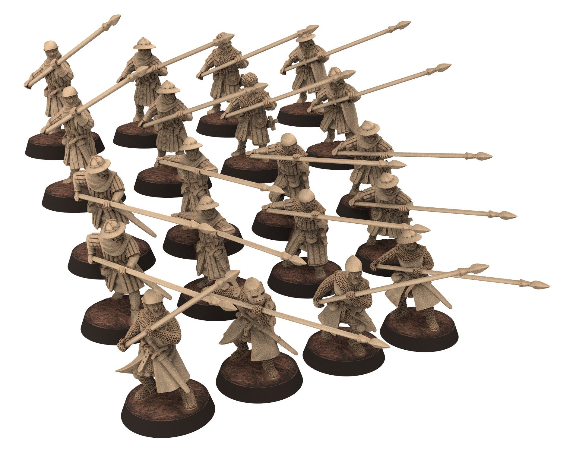 Medieval - Scotland - Scottish pikemen V2, 14th century Generic pikemen Medieval, 28mm Historical Wargame, Saga... Medbury miniatures