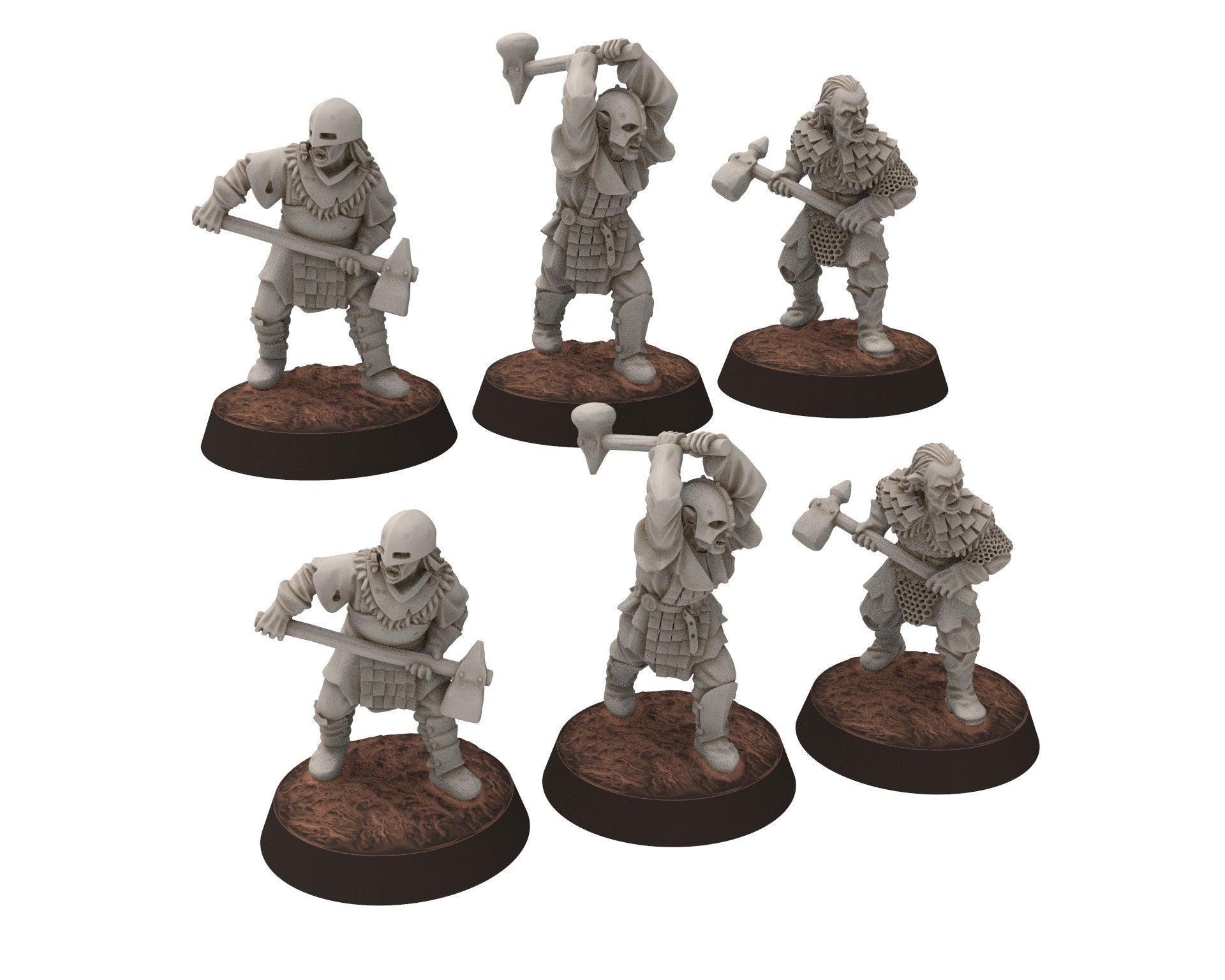Orcs horde - Orcs with Swords infantry, Orc warriors warband, Middle rings miniatures for wargame D&D, Lotr... Medbury miniatures