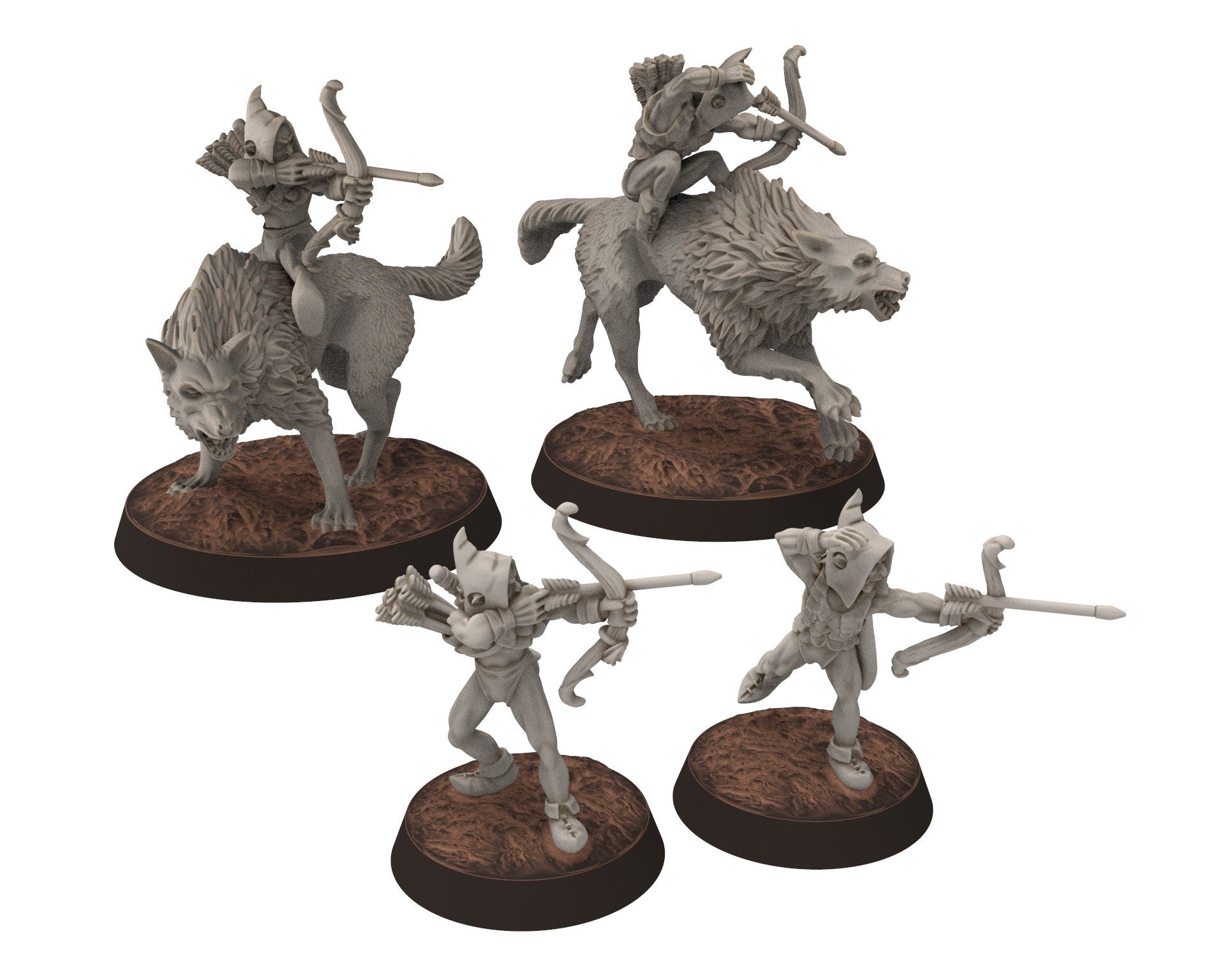 Orcs horde - Orc wolves Riders with Spears, Orc warriors warband, Middle rings miniatures for wargame D&D, Lotr... Medbury miniatures