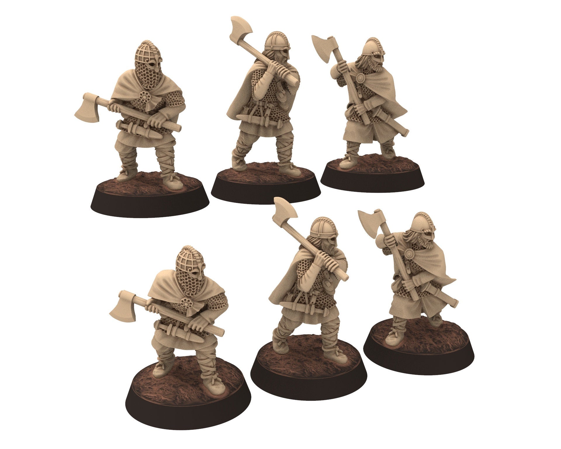 Vendel Era - Spearmen Warriors at rest, Germanic Tribe Warband, 7 century, miniatures 28mm for wargame Historical... Medbury miniature