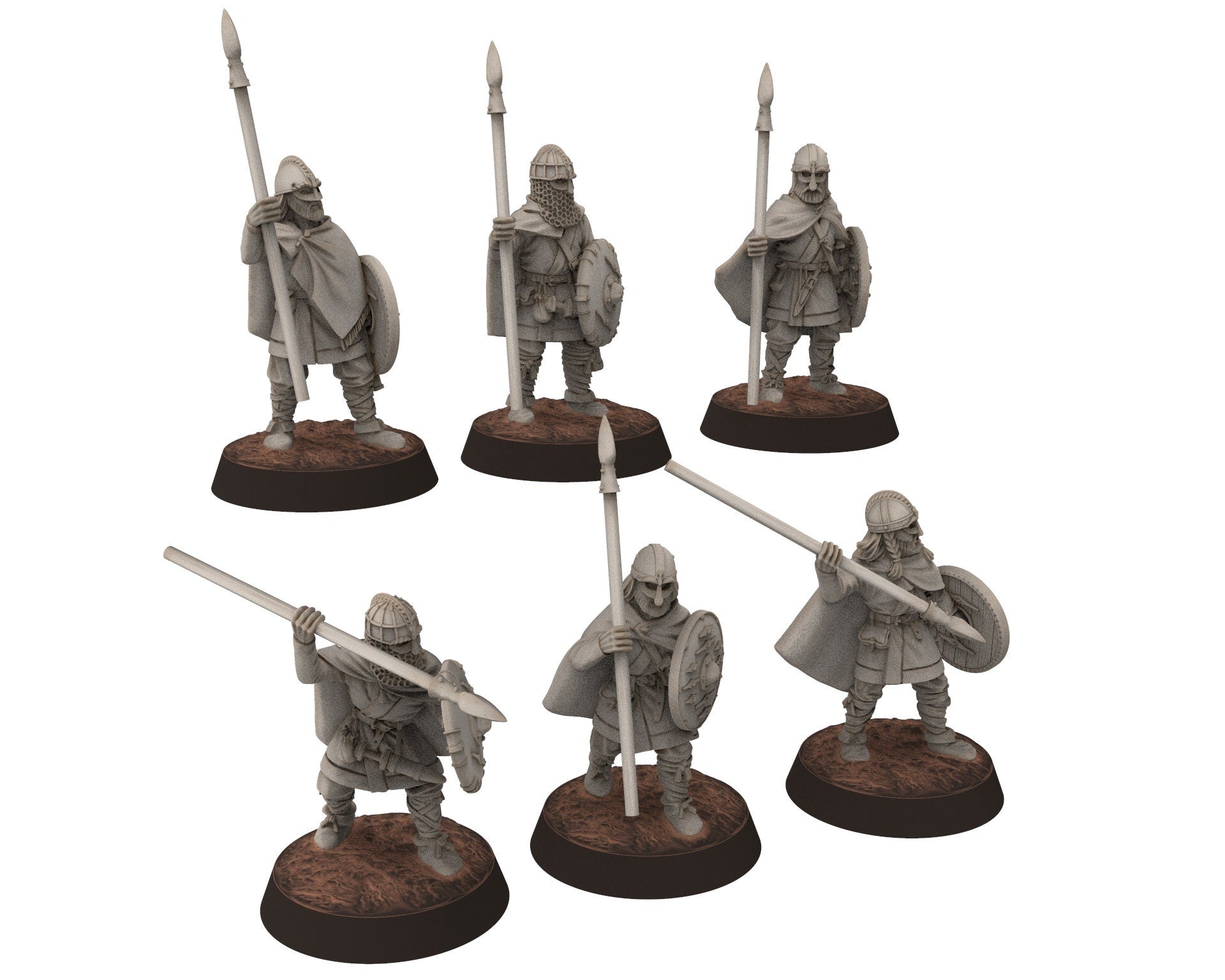 Wildmen - Wildmen heavy Axemen with larges Axes, Dun warriors warband, Middle rings miniatures for wargame D&D, Lotr... Medbury miniatures