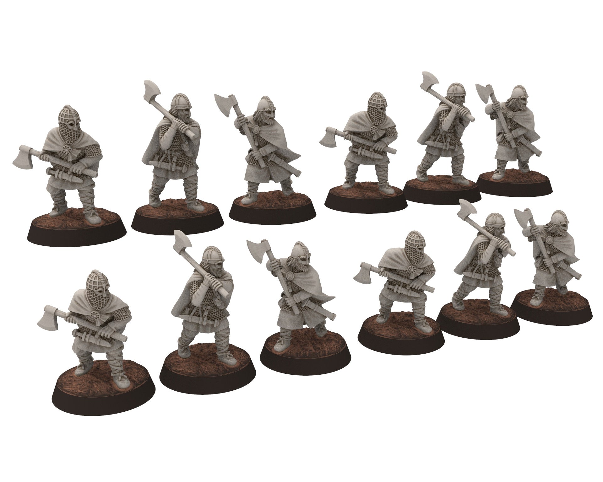 Wildmen - Wildmen Spearmen fighting, Dun warriors warband, Middle rings miniatures for wargame D&D, Lotr... Medbury miniatures