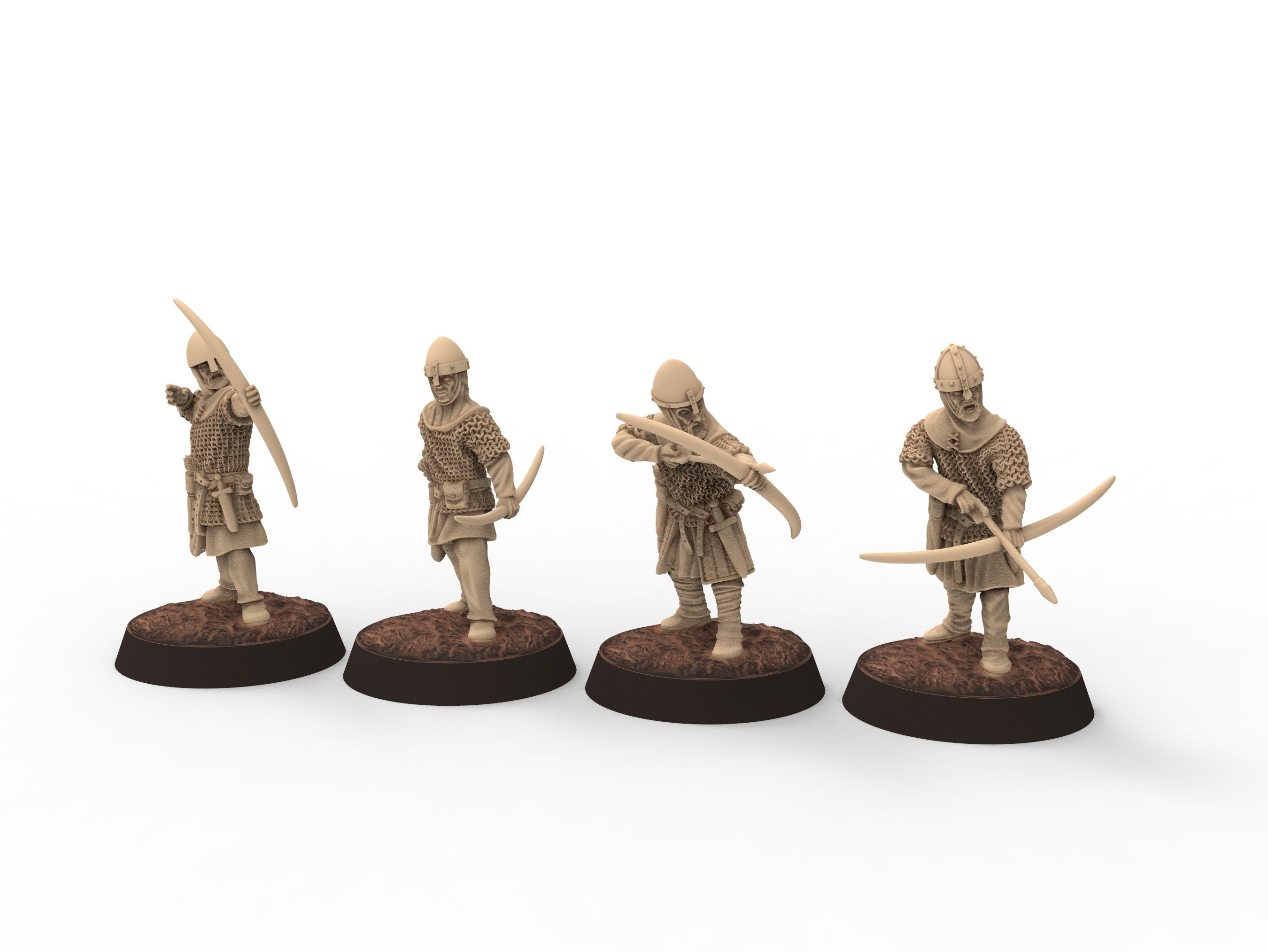 Medieval - Light armor archers, 11th century, Medieval soldiers, 28mm Historical Wargame, Saga... Medbury miniatures