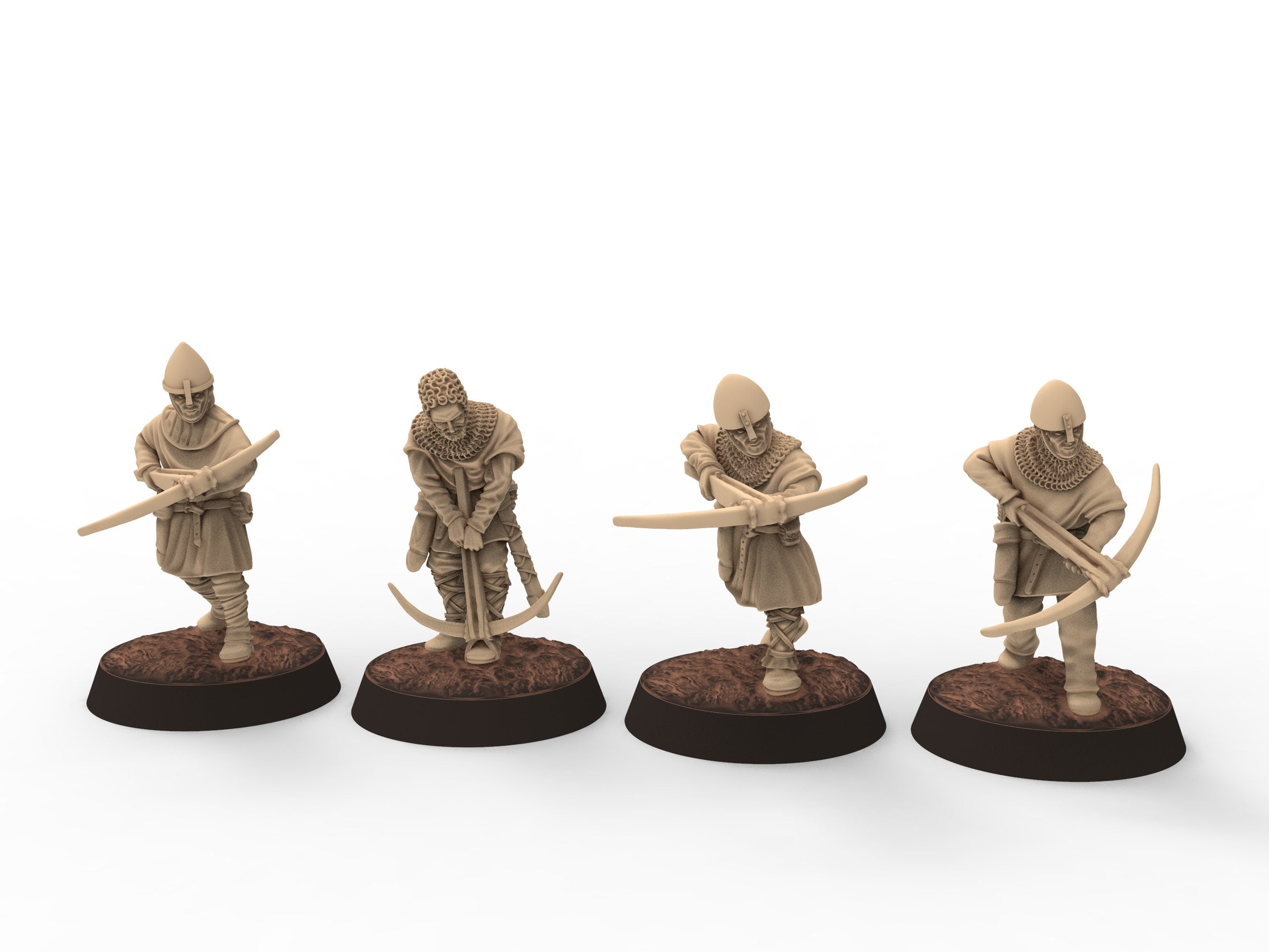 Medieval - Light armor crossbowmen, 11th century, Medieval soldiers, 28mm Historical Wargame, Saga... Medbury miniatures