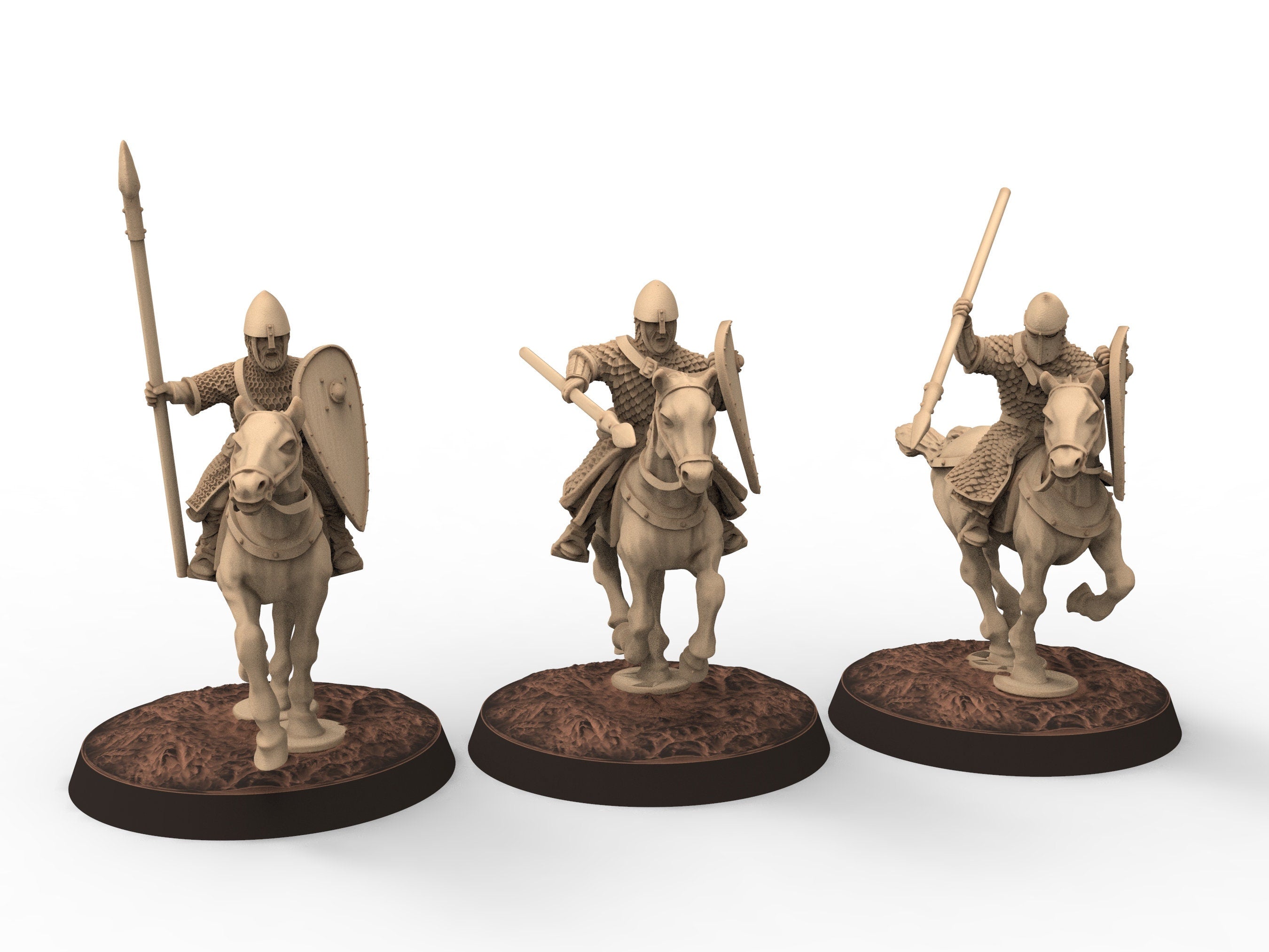 Medieval - Norman knights on Foot V2, 11th century, Norman dynasty, Medieval soldiers, 28mm Historical Wargame, Saga... Medbury miniatures