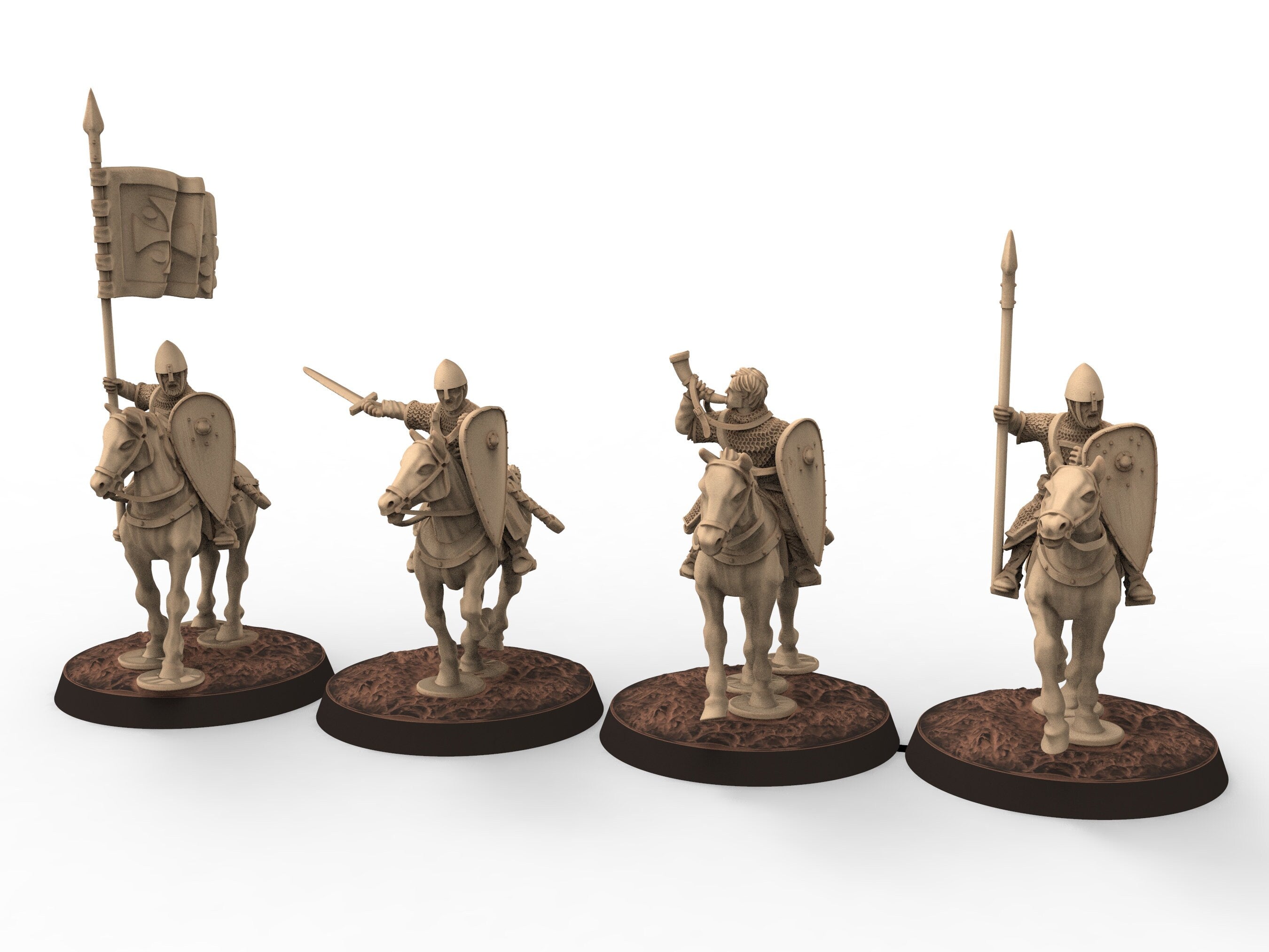 Medieval - Norman knights on Foot, 11th century, Norman dynasty, Medieval soldiers, 28mm Historical Wargame, Saga... Medbury miniatures