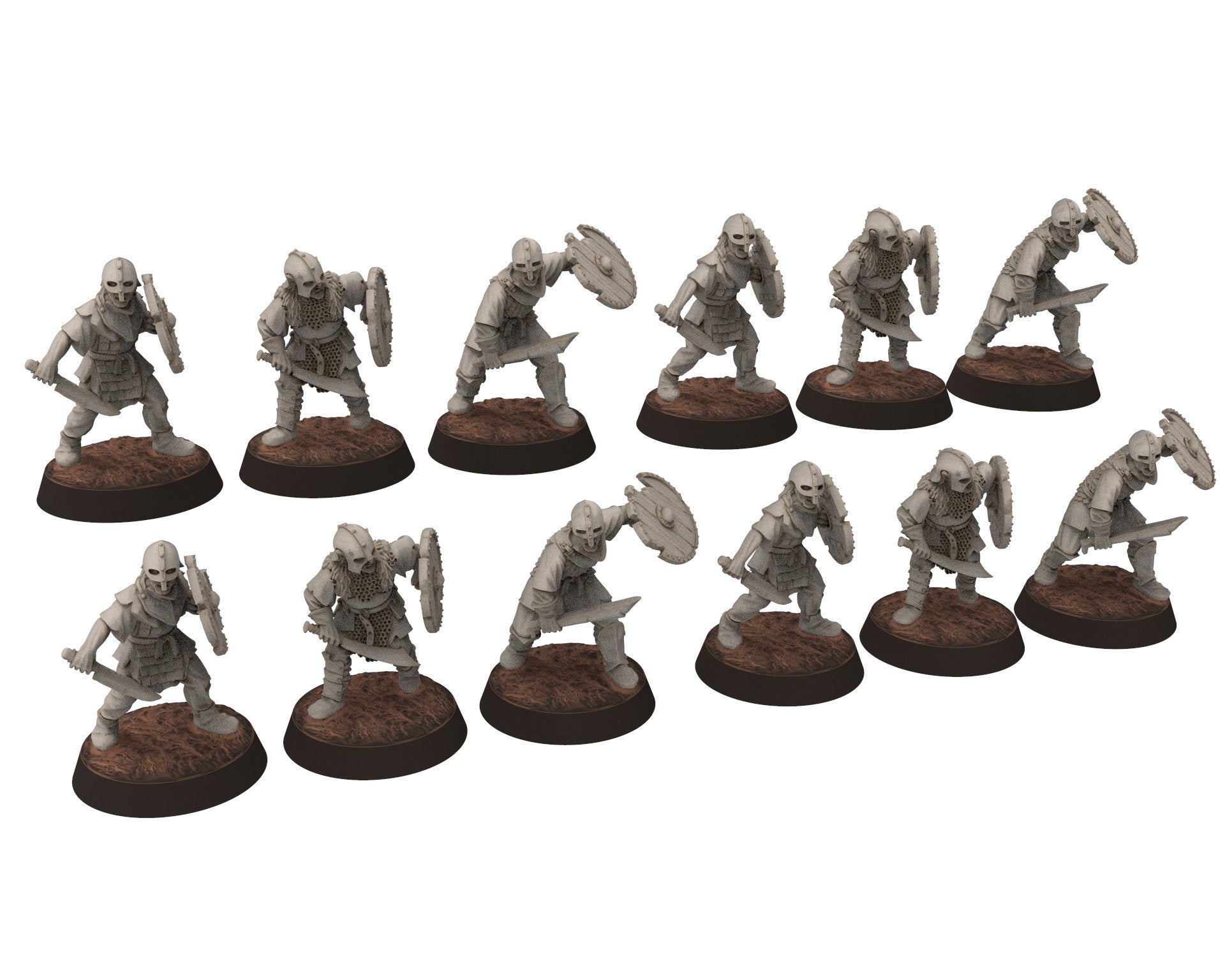 Orcs horde - Orcs with Axes infantry, Orc warriors warband, Middle rings miniatures for wargame D&D, Lotr... Medbury miniatures