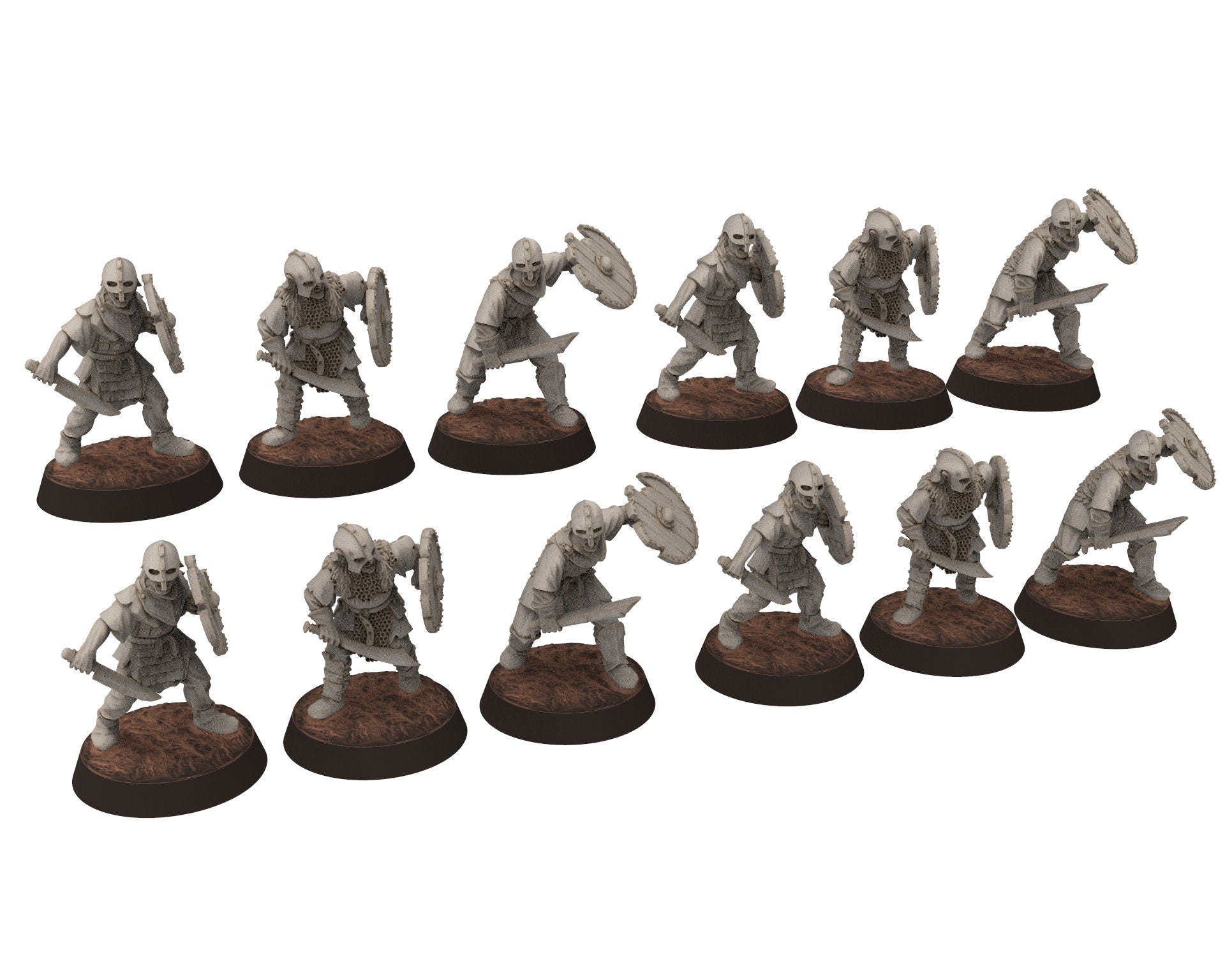 Orcs horde - Orcs with 2 Handed Hammer infantry, Orc warriors warband, Middle rings miniatures for wargame D&D, Lotr... Medbury miniatures
