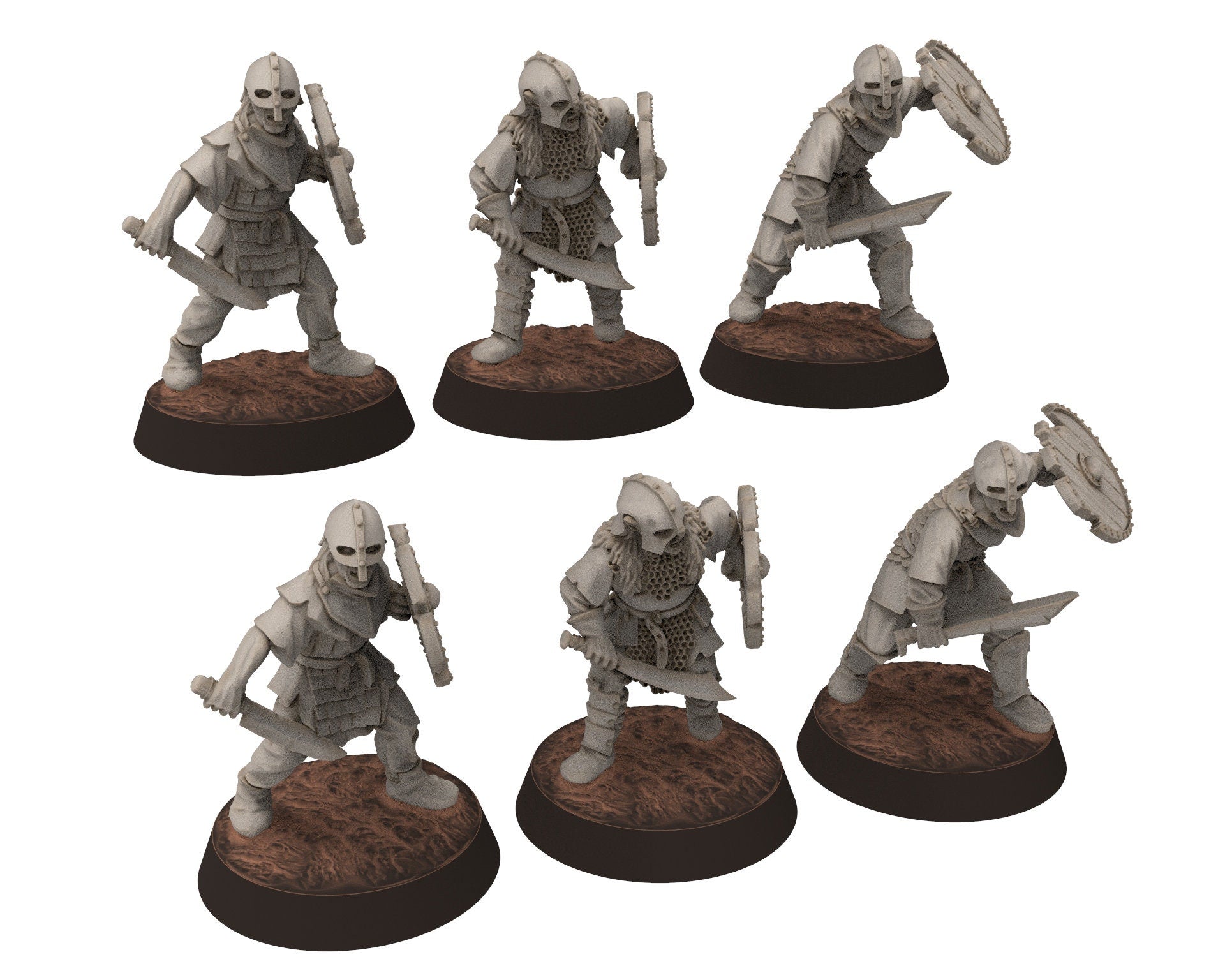 Orcs horde - Orcs with Axes infantry, Orc warriors warband, Middle rings miniatures for wargame D&D, Lotr... Medbury miniatures