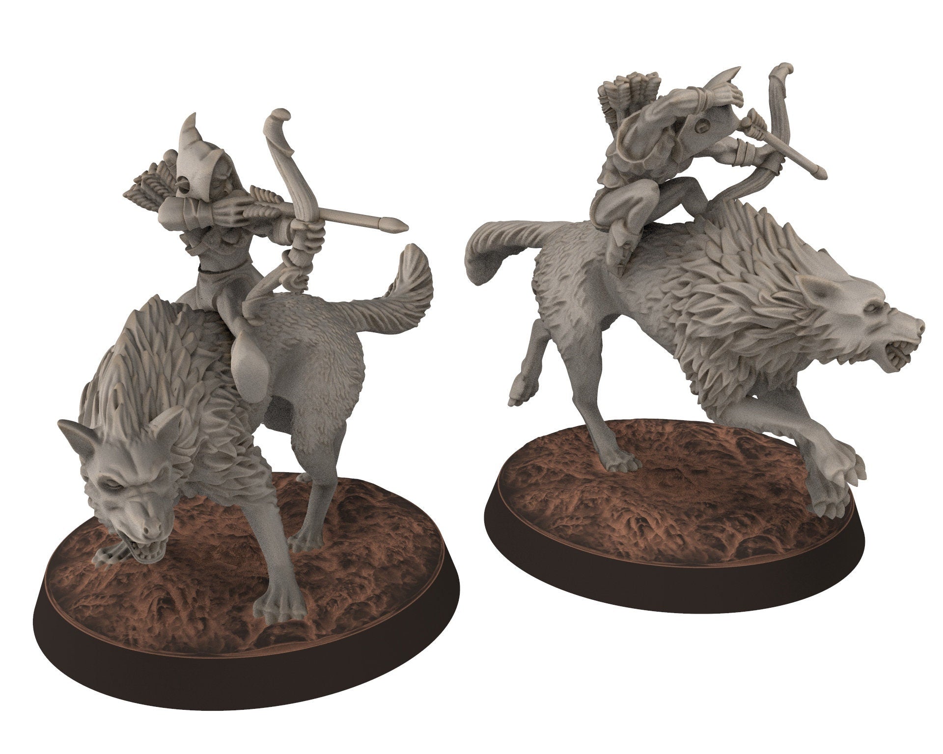 Orcs horde - Orc wolves Riders with Spears, Orc warriors warband, Middle rings miniatures for wargame D&D, Lotr... Medbury miniatures
