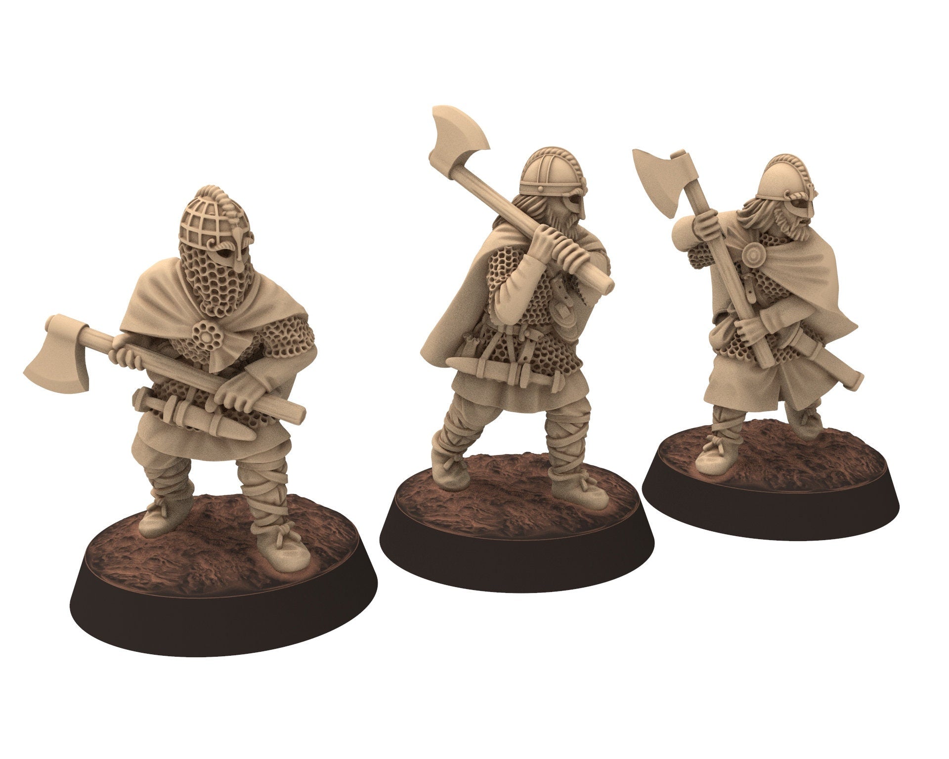 Vendel Era - Spearmen Warriors at rest, Germanic Tribe Warband, 7 century, miniatures 28mm for wargame Historical... Medbury miniature
