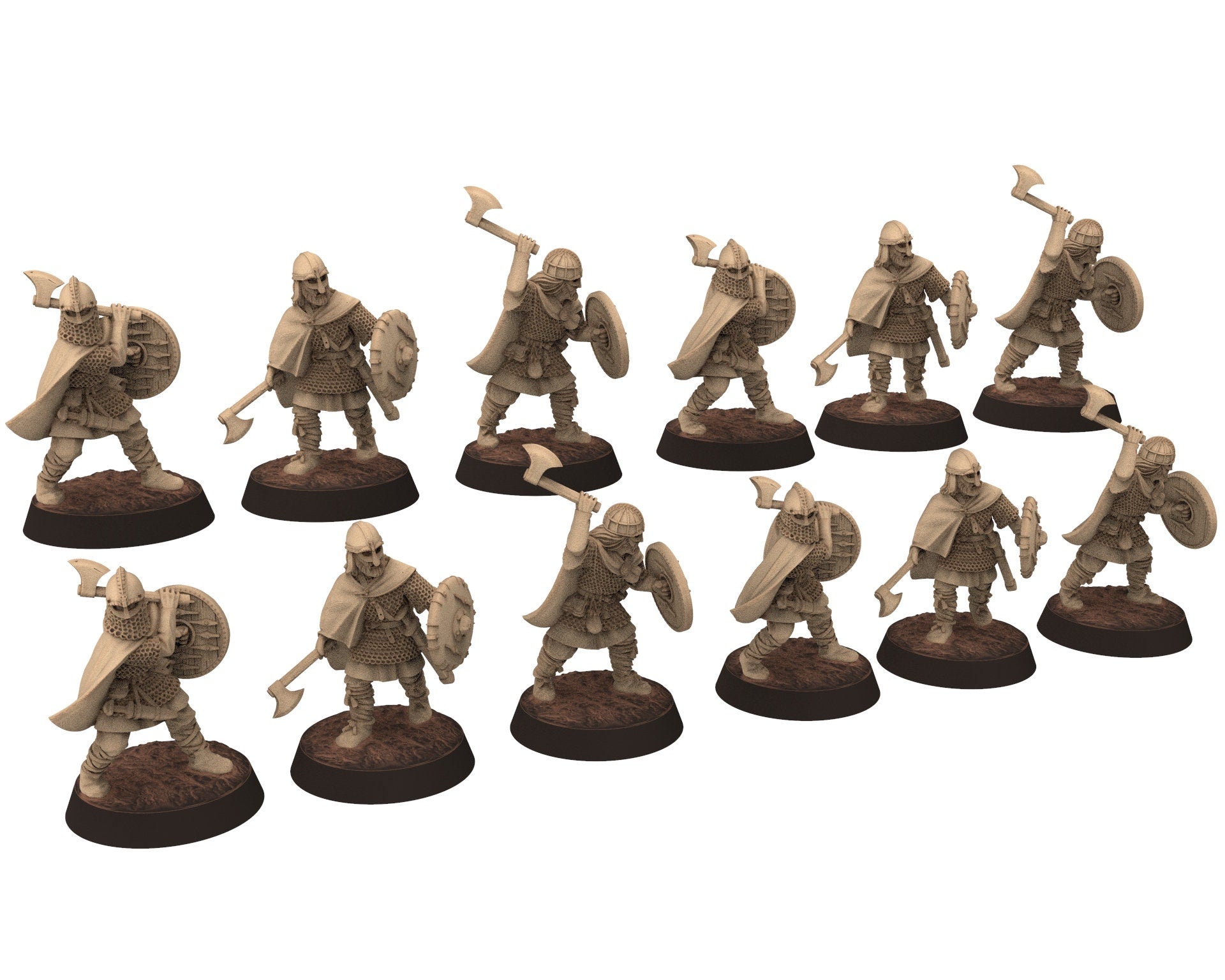 Vendel Era - Spearmen Warriors at rest, Germanic Tribe Warband, 7 century, miniatures 28mm for wargame Historical... Medbury miniature