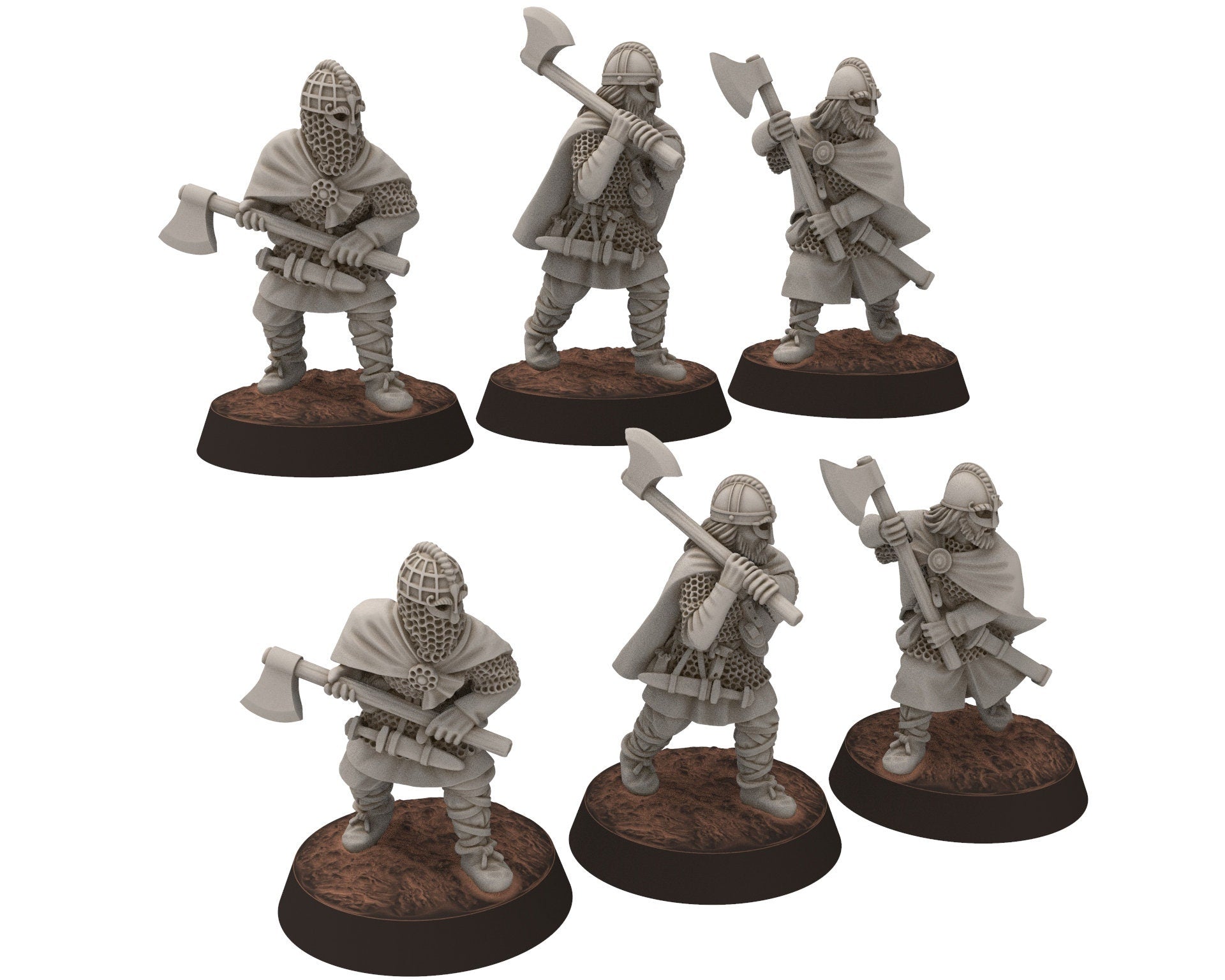Wildmen - Wildmen Spearmen at rest, Dun warriors warband, Middle rings miniatures for wargame D&D, Lotr... Medbury miniatures