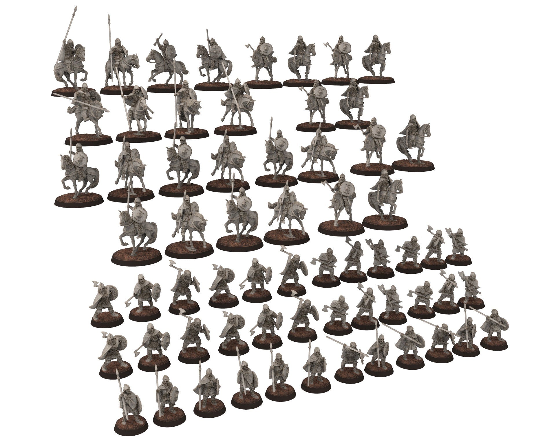 Wildmen - Wildmen Cavalry Army bundle, Dun warriors warband, Middle rings miniatures for wargame D&D, Lotr... Medbury miniatures