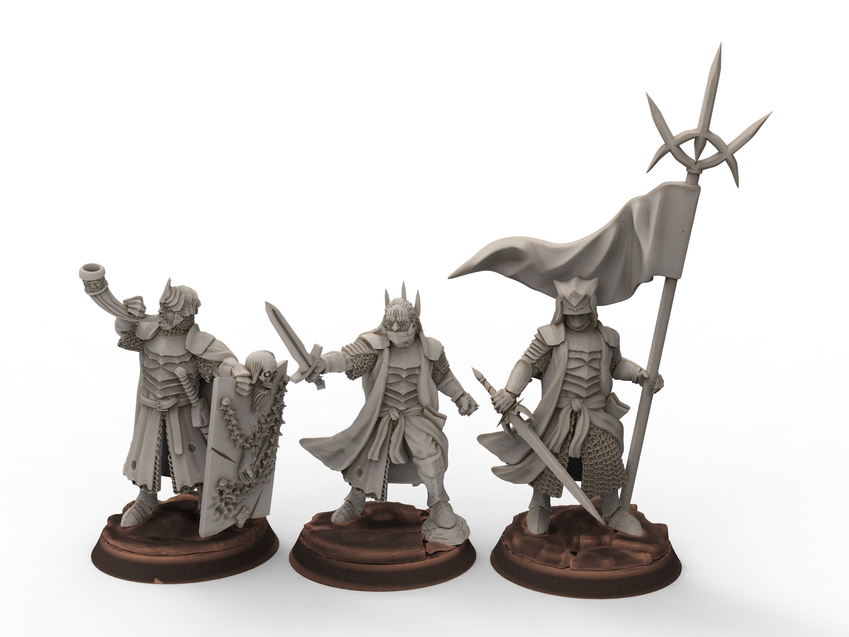Orcs horde - Dark Souled Troops on Foot, ruins city river, Middle rings miniatures for wargame D&D, Lotr.. Khurzluk Miniatures