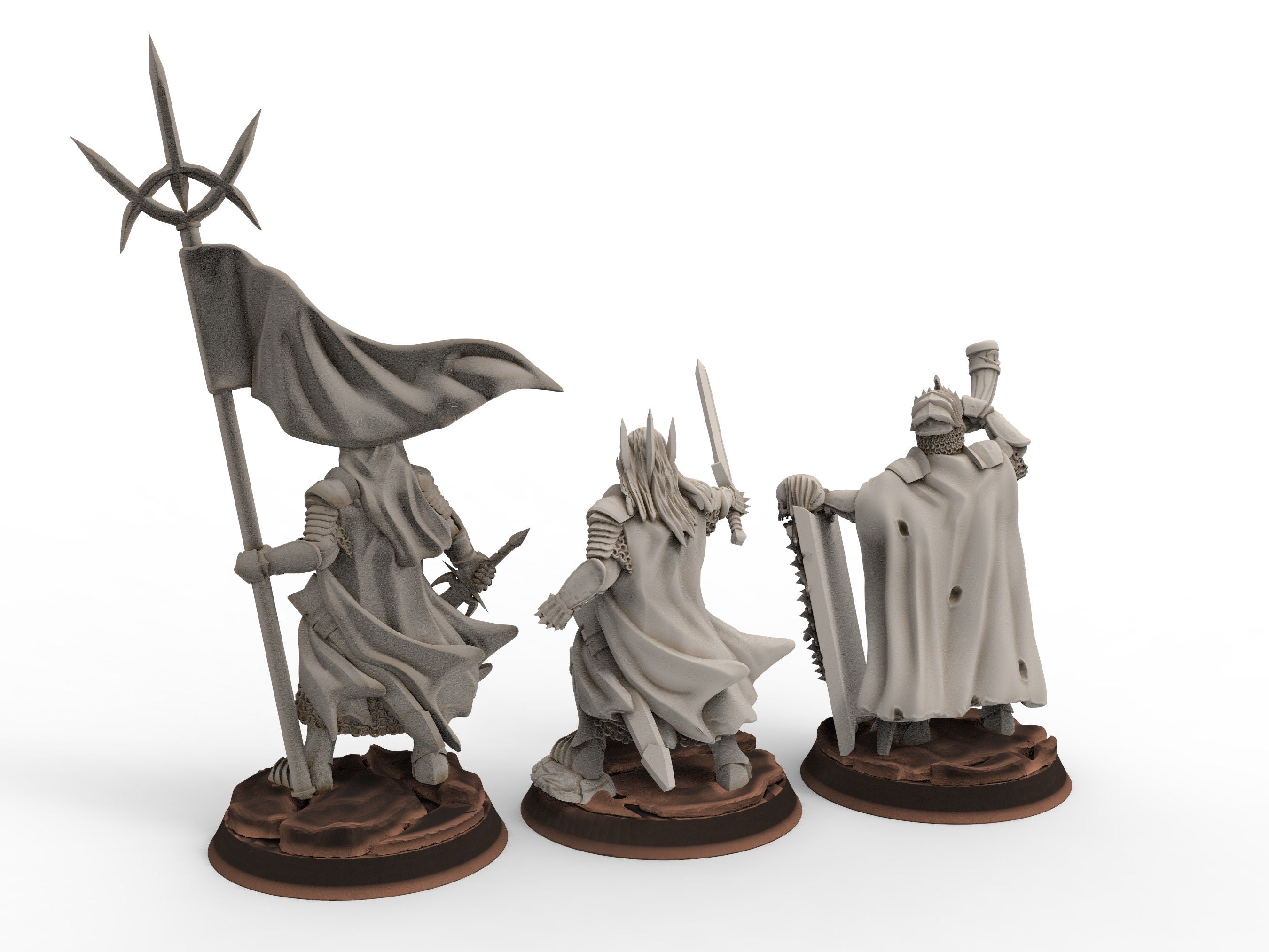 Orcs horde - Dark Souled Troops on Foot, ruins city river, Middle rings miniatures for wargame D&D, Lotr.. Khurzluk Miniatures