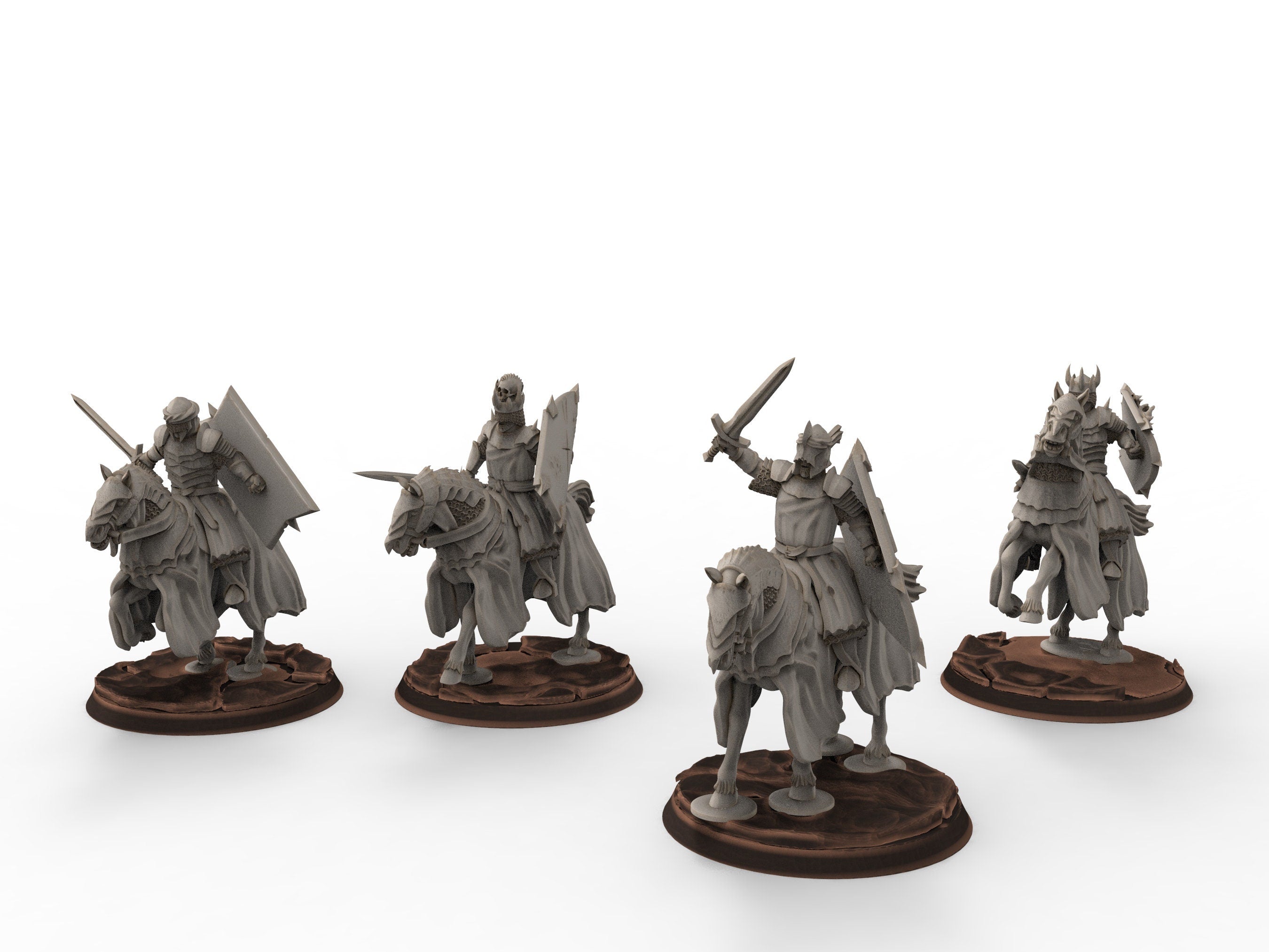 Orcs horde - Dark Souled Staff Mounted, ruins city river, Middle rings miniatures for wargame D&D, Lotr.. Khurzluk Miniatures