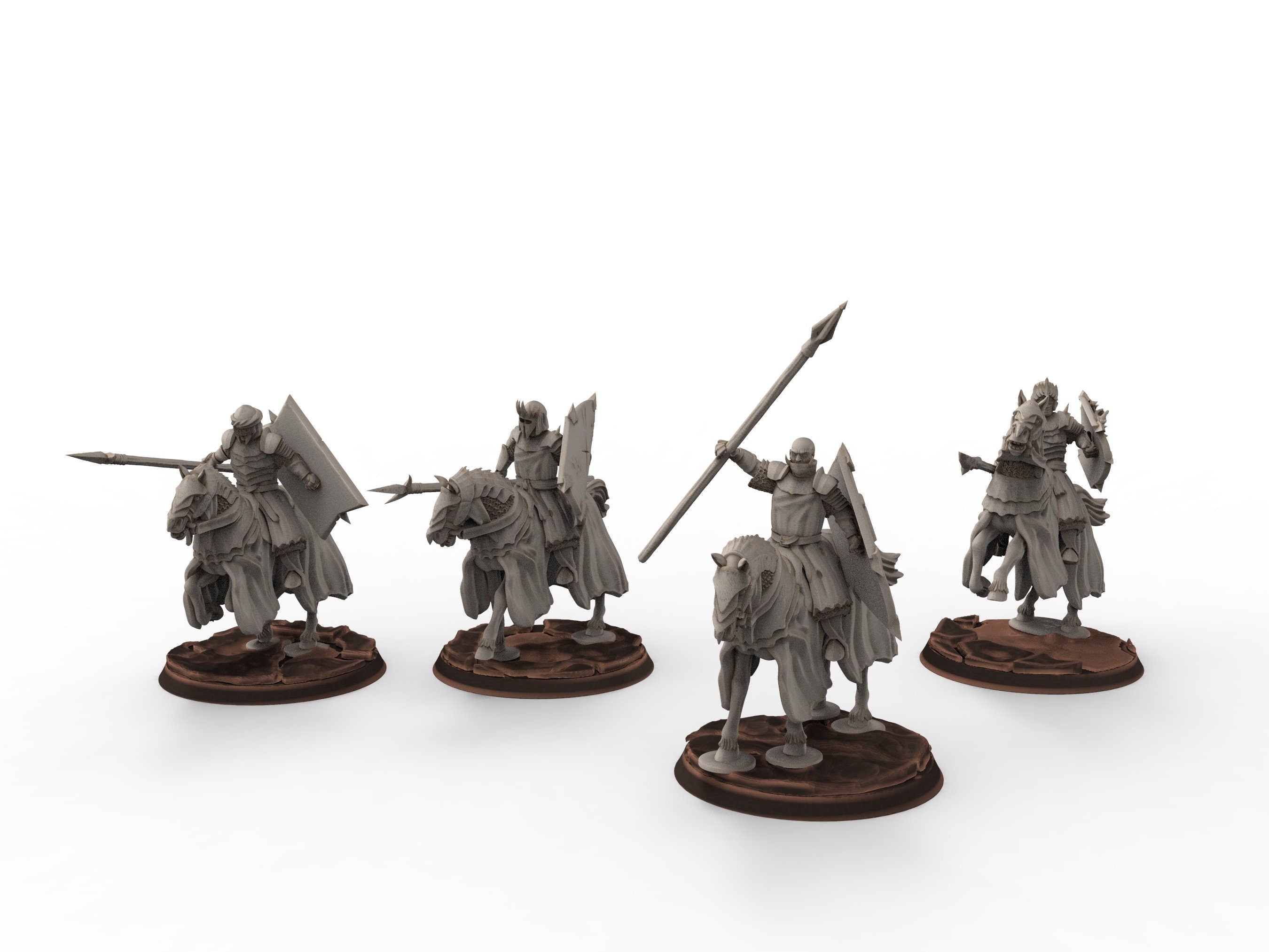 Orcs horde - Dark Souled Troops Mounted, ruins city river, Middle rings miniatures for wargame D&D, Lotr.. Khurzluk Miniatures