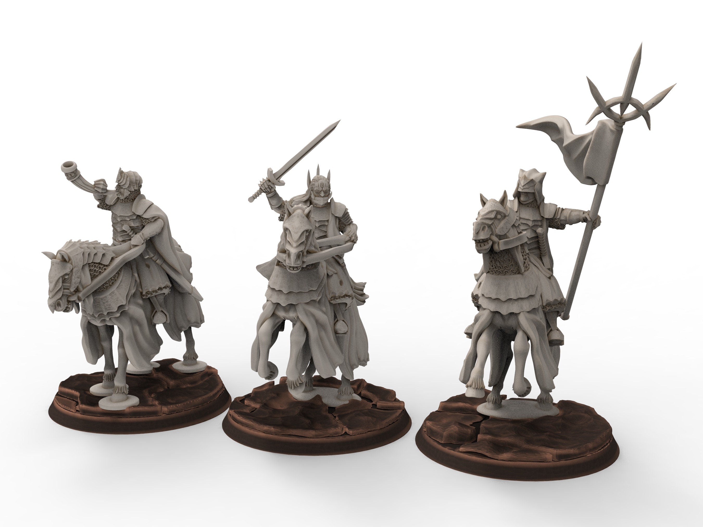 Orcs horde - Dark Souled Troops Mounted, ruins city river, Middle rings miniatures for wargame D&D, Lotr.. Khurzluk Miniatures
