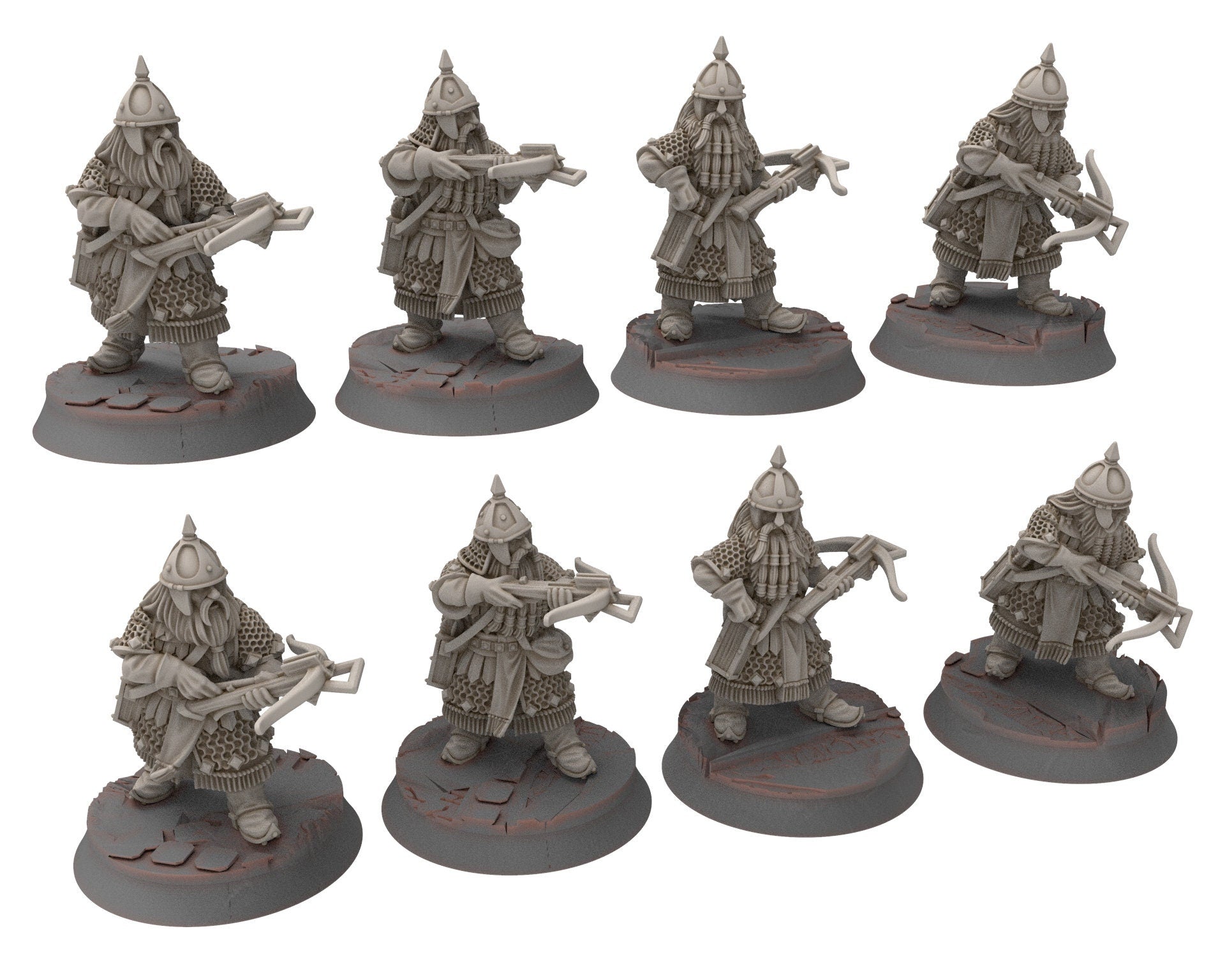 Dwarves - Gur-Adur 2 Handed Weapons elite warriors, The Dwarfs of The Mountains, for Lotr, Medbury miniatures