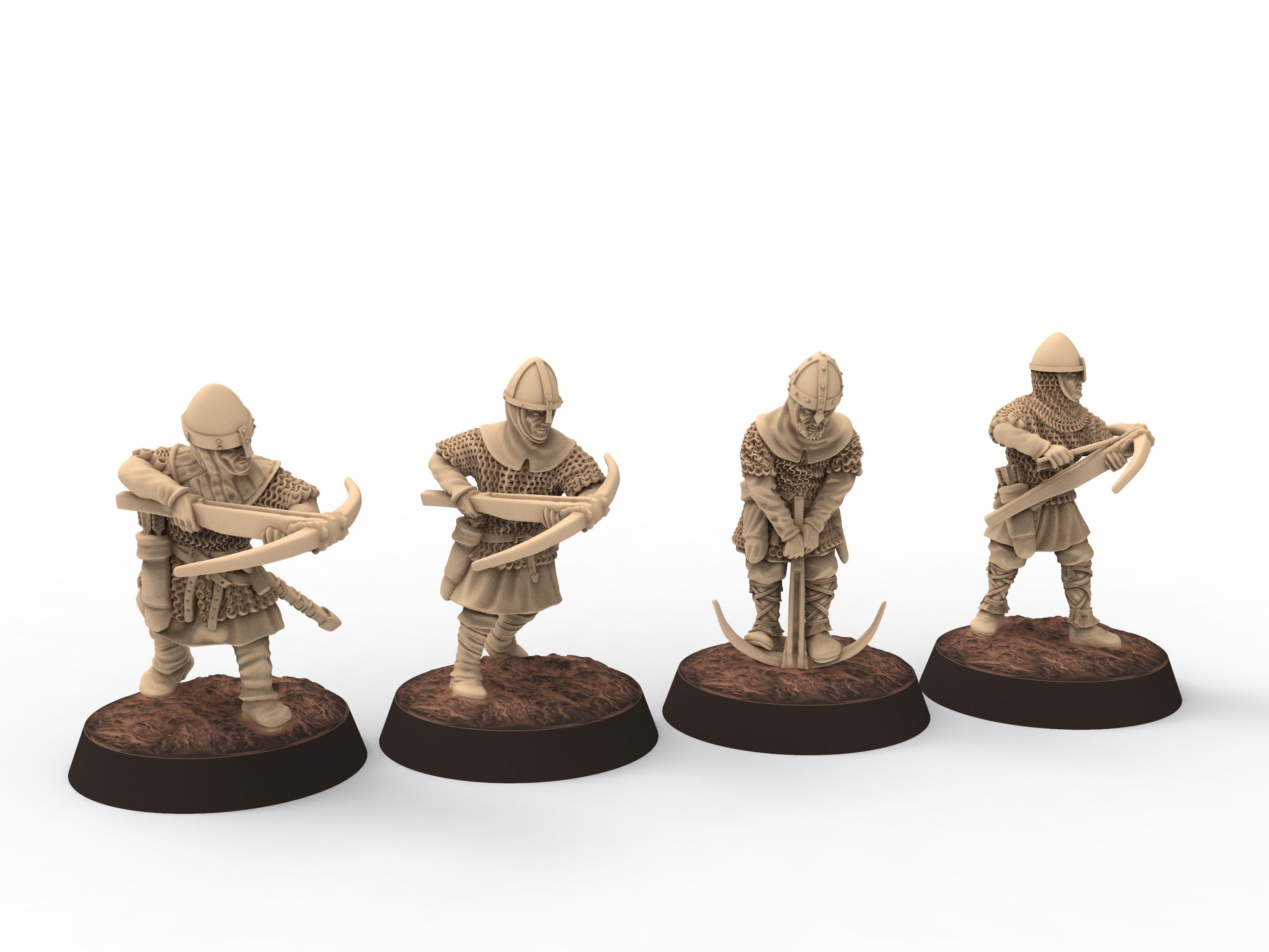 Medieval - Norman knights on Foot V2, 11th century, Norman dynasty, Medieval soldiers, 28mm Historical Wargame, Saga... Medbury miniatures