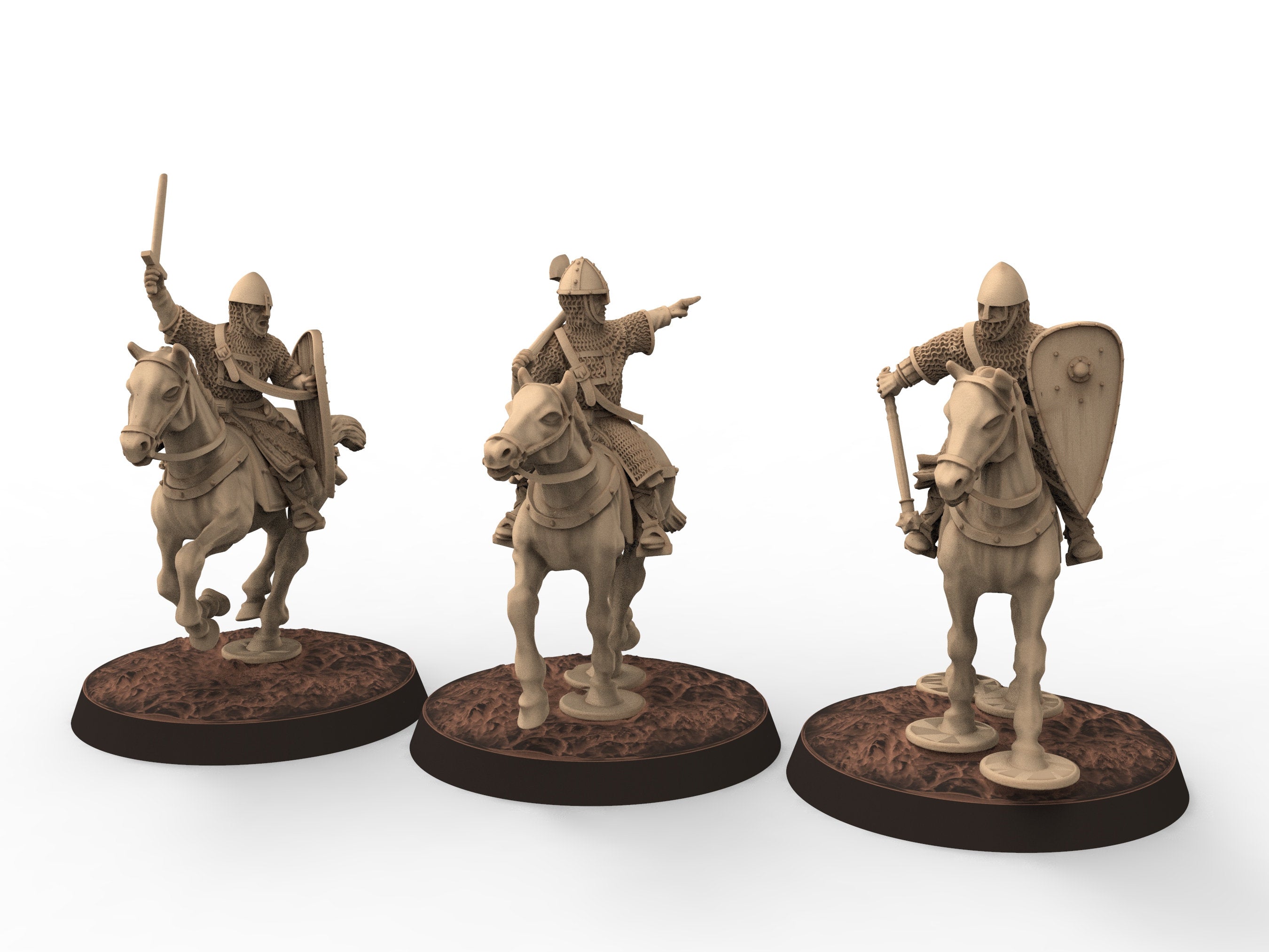 Medieval - Norman knights on Foot V2, 11th century, Norman dynasty, Medieval soldiers, 28mm Historical Wargame, Saga... Medbury miniatures