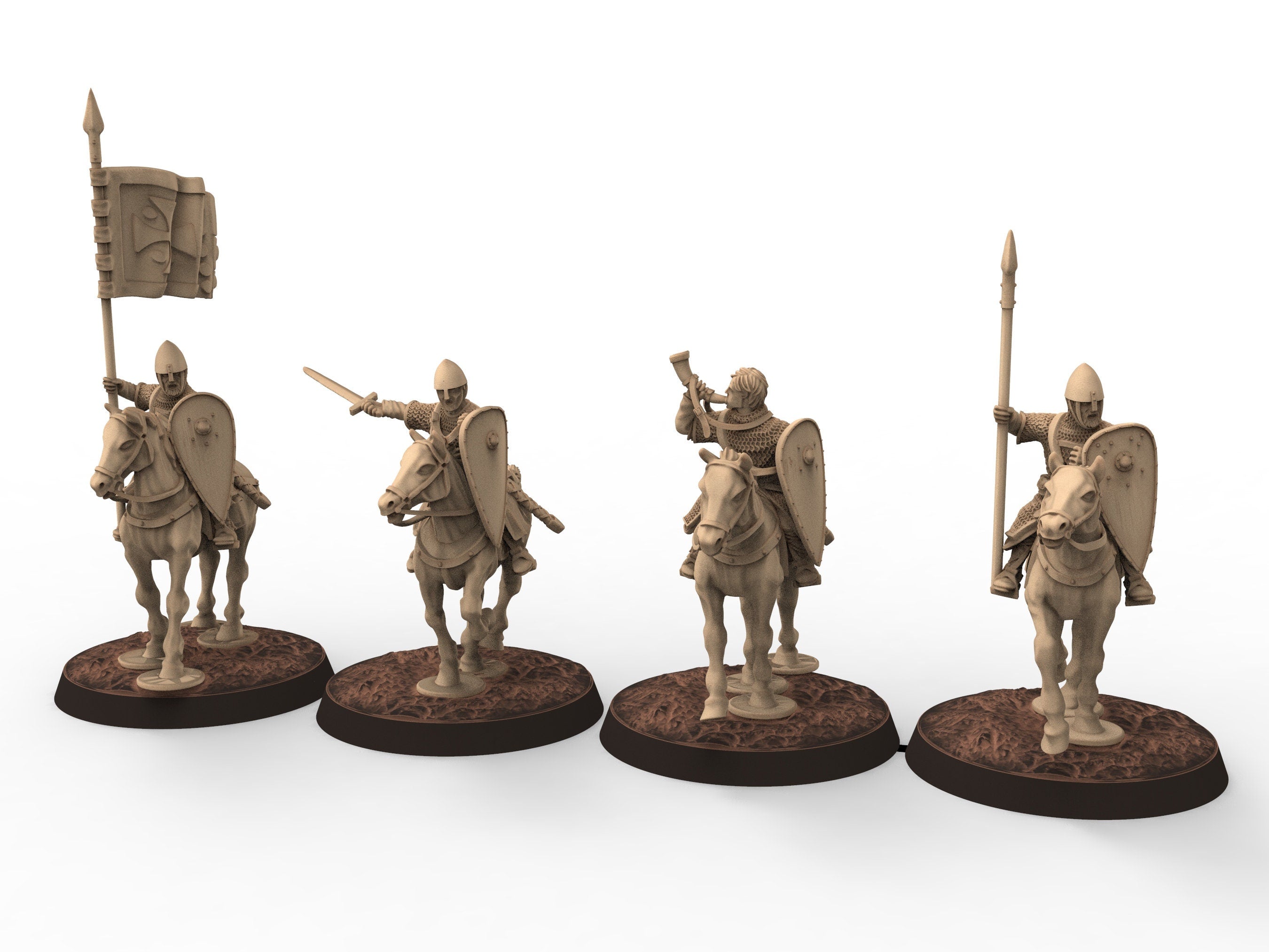 Medieval - Norman knights on Foot V2, 11th century, Norman dynasty, Medieval soldiers, 28mm Historical Wargame, Saga... Medbury miniatures