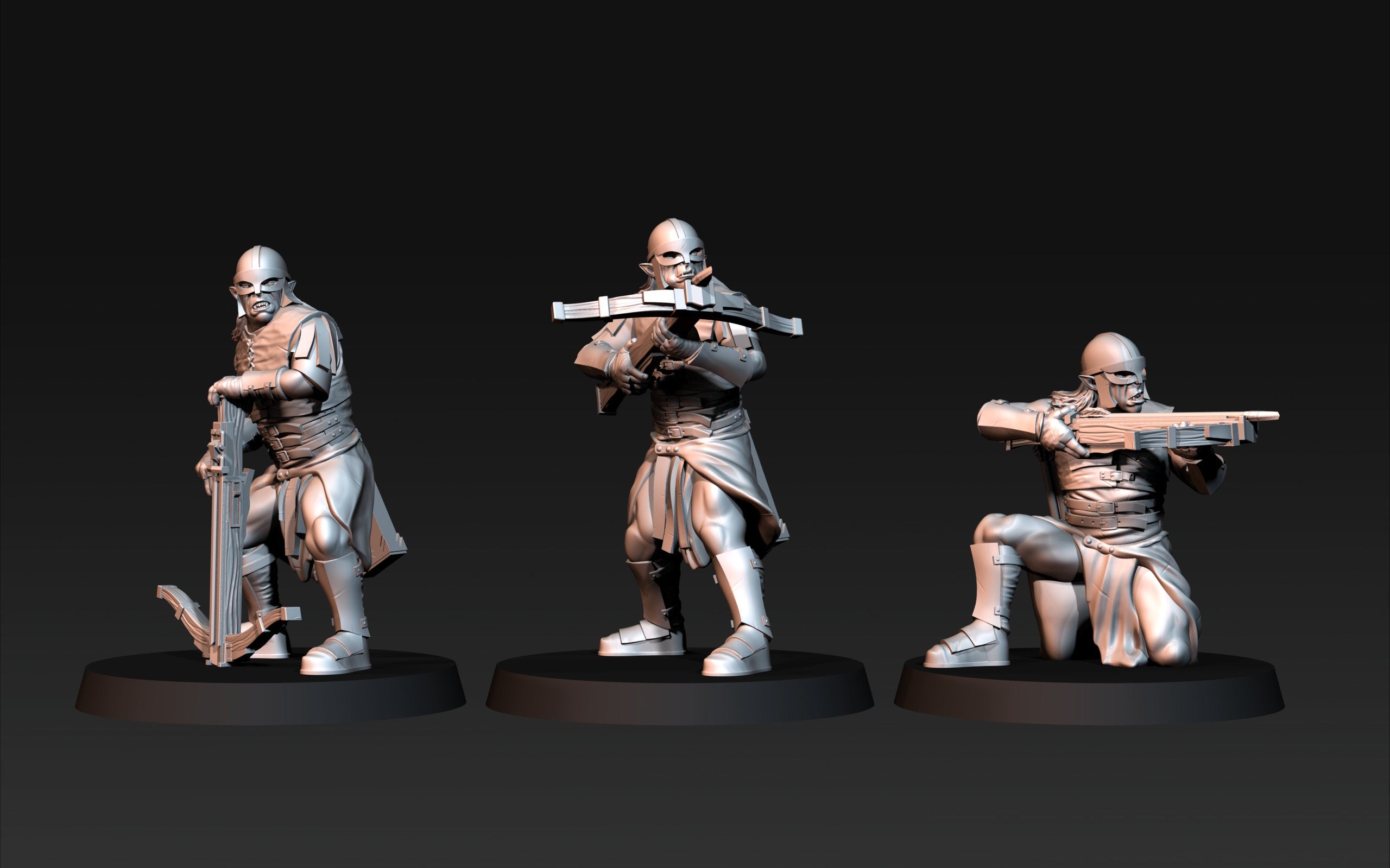 Orcs horde - Orc Crossbows infantry, Orc warriors warband, Middle rings miniatures for wargame D&D, Lotr... Medbury miniatures