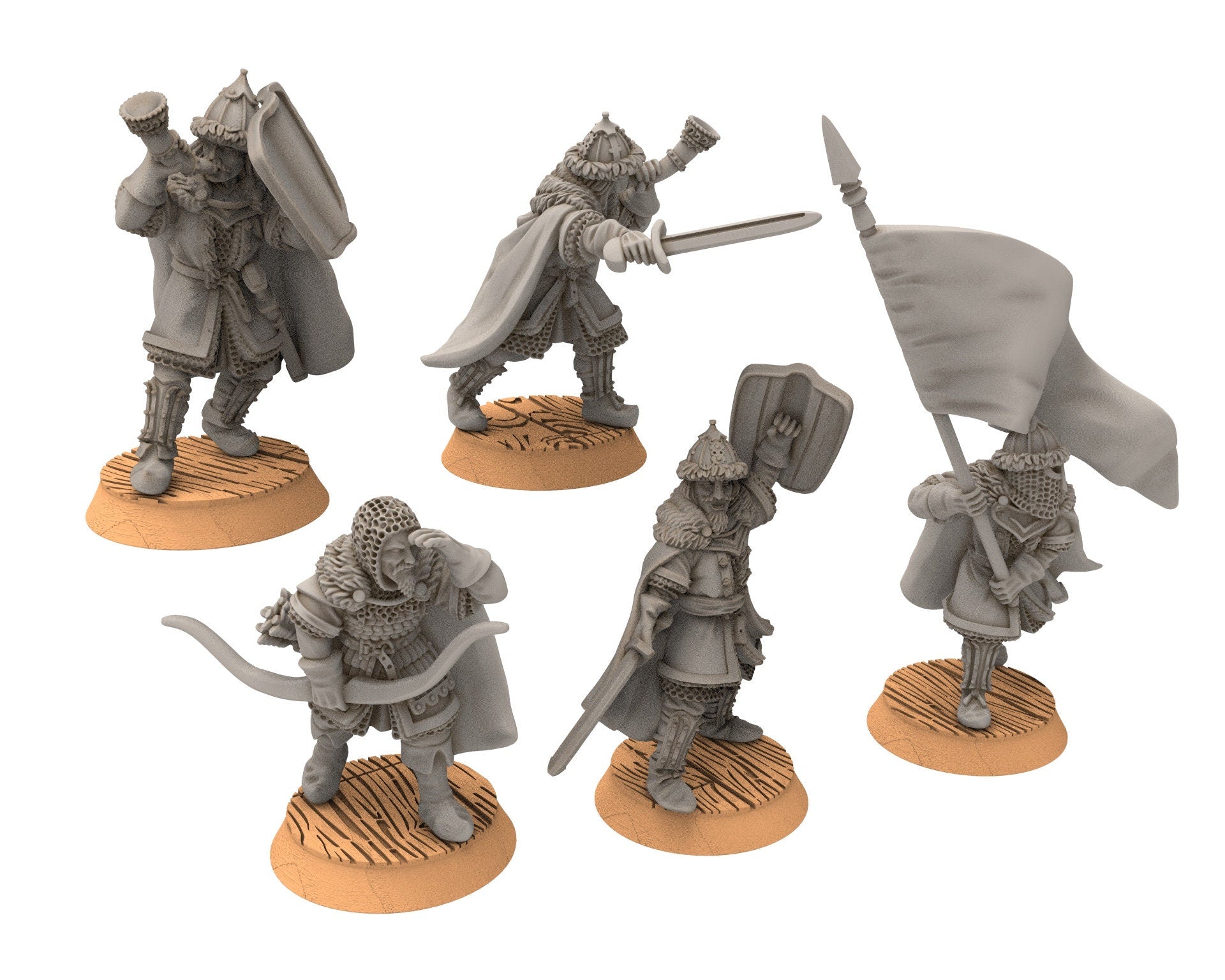 Lakecity - Army of lakecity of torgorod, hero, Lake, dragon, Misty Mountains, Town miniatures for wargame D&D, Lotr... Medbury miniatures