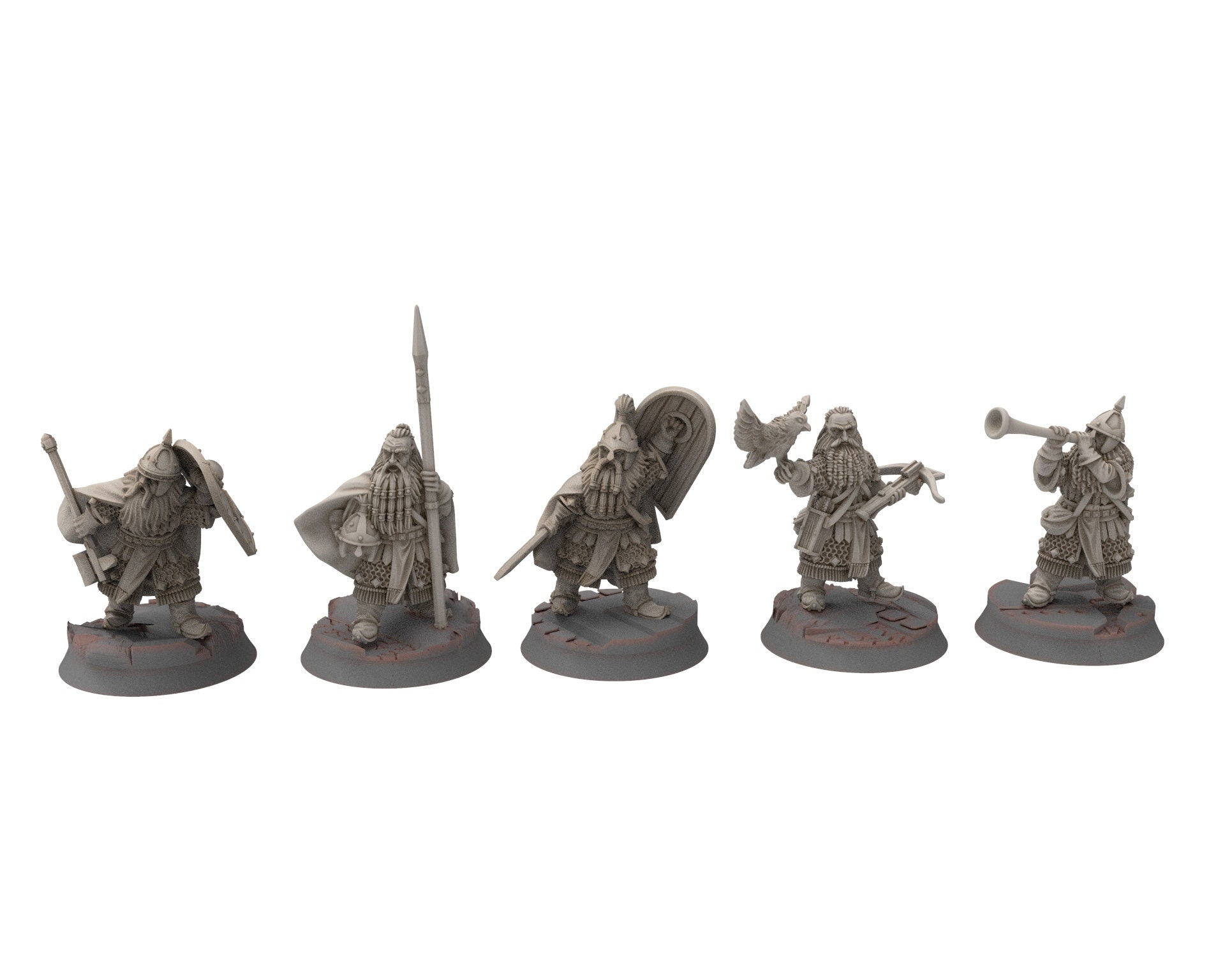 Dwarves - Raven and Crossbow, Gur-Adar Commanders, Dwarves warrior captains, The Dwarfs of The Mountains, for Lotr, Medbury miniatures