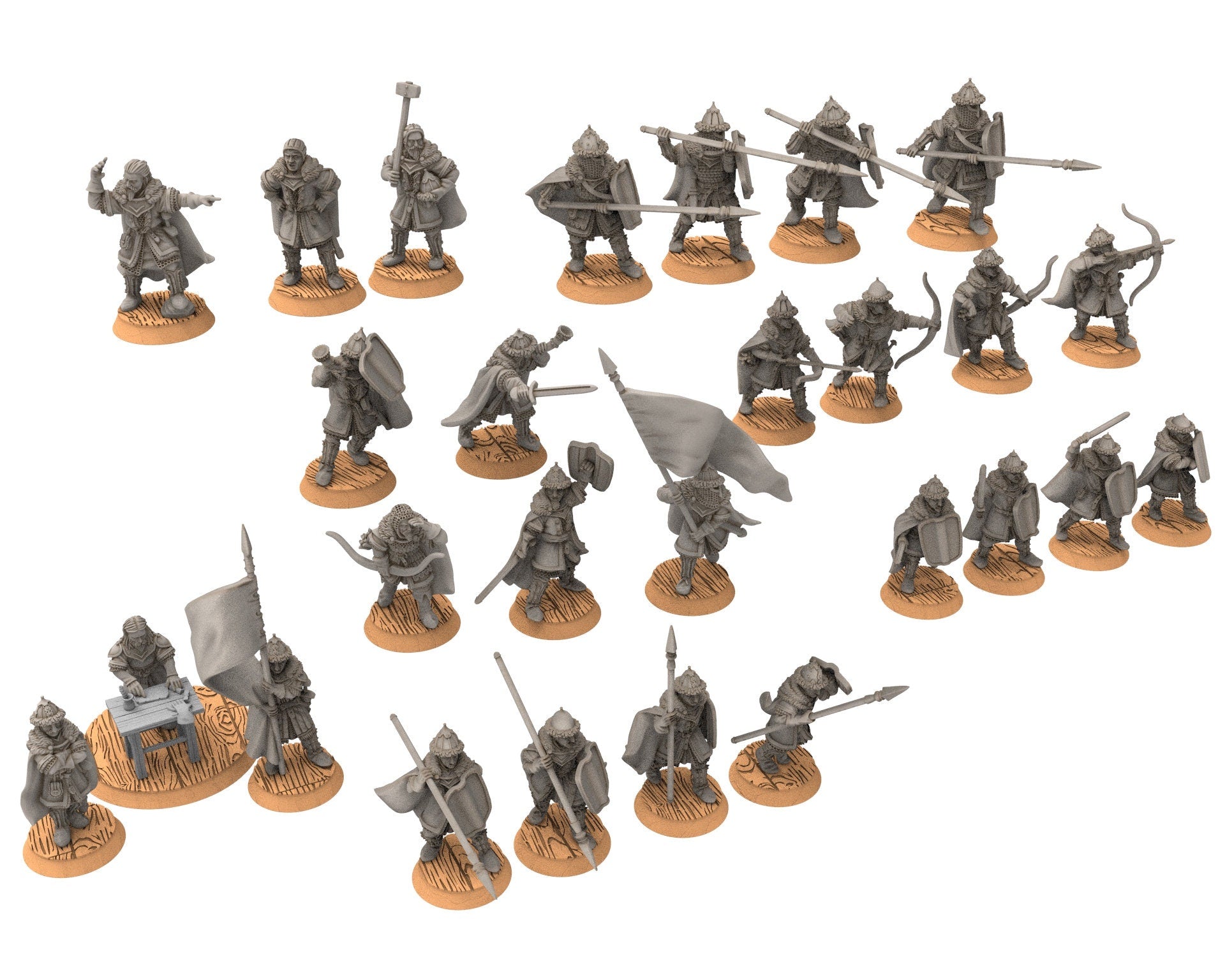 Lakecity - Commanders of lakecity Torgorod, hero, Lake, dragon, Misty Mountains, Town miniatures for wargame D&D, Lotr... Medbury miniatures