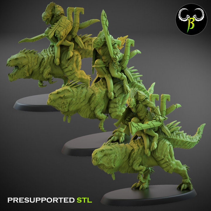Lost temple - Carnadon Rider lizardmen usable for wargames, Oldhammer, battle, king of wars, 9th age, dungeons and dragons