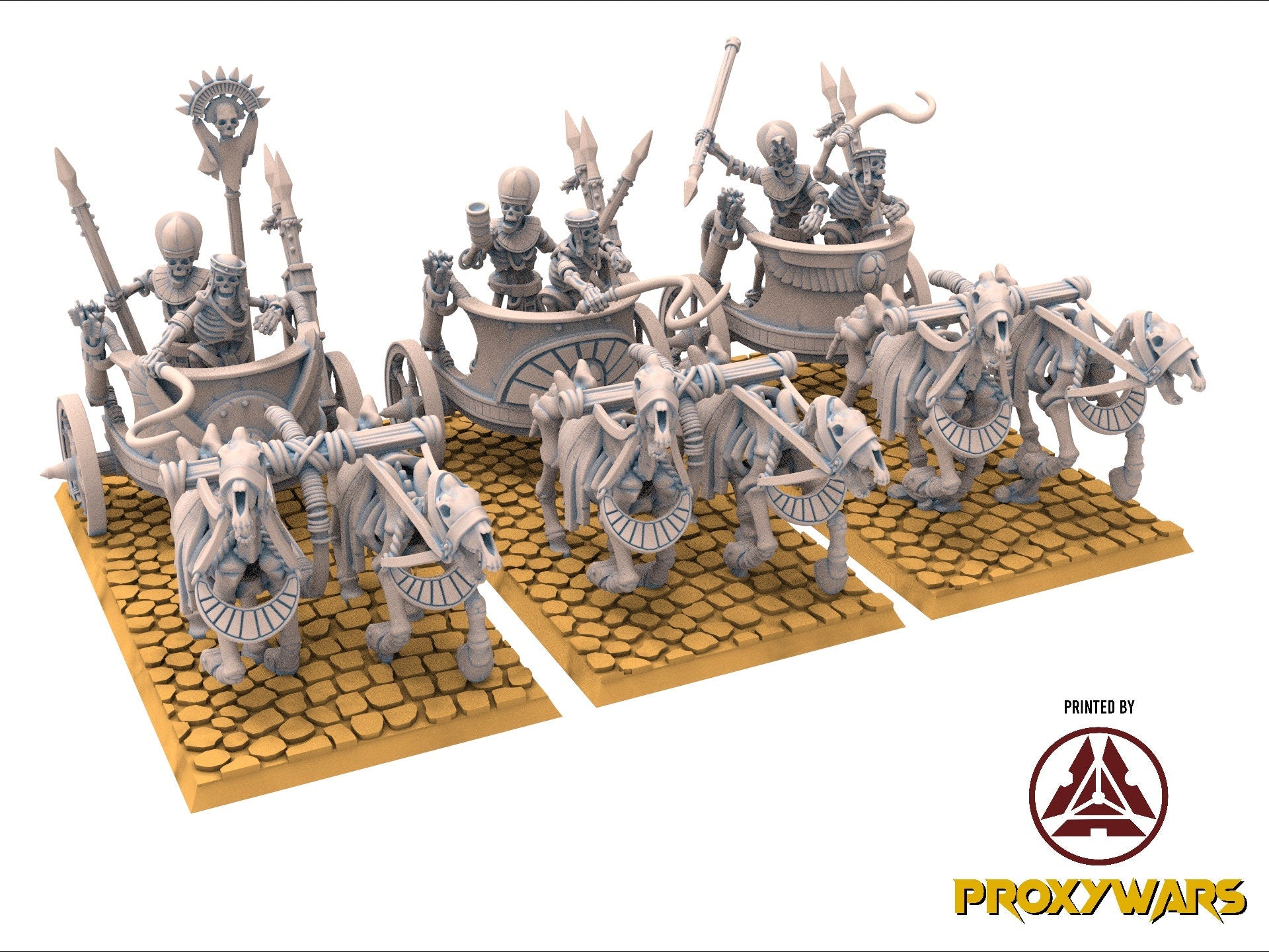 Eternal Dynasties - Eternal Pharaoh on chariot, The Ancient Skeletons, Fantasy Battle, Oldhammer, King of war, D&D