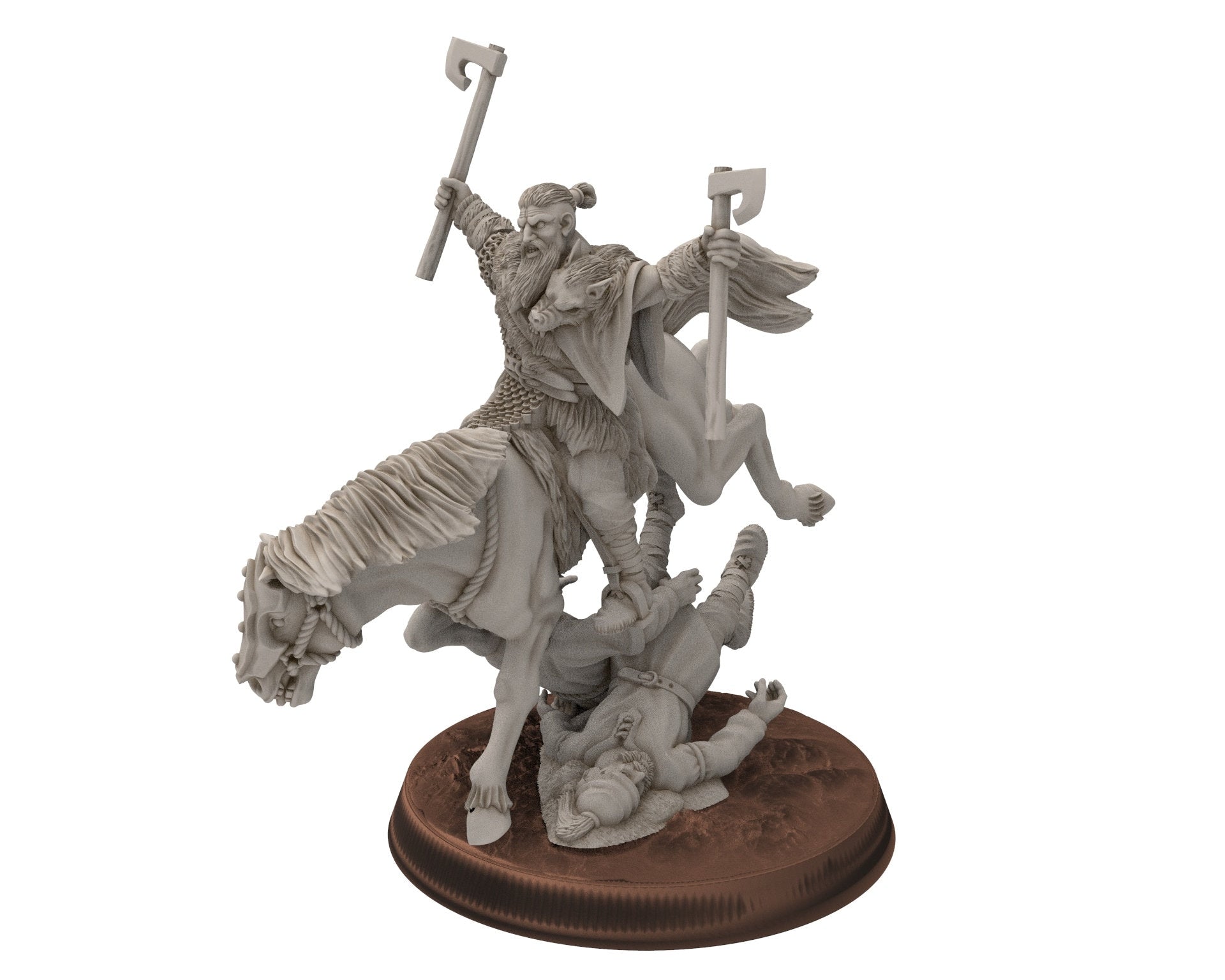 Wildmen - Hillmen Wulf Ironside, Mountaign angry warriors warband, Middle rings miniatures for wargame D&D, Lotr... Khurzluk Miniatures