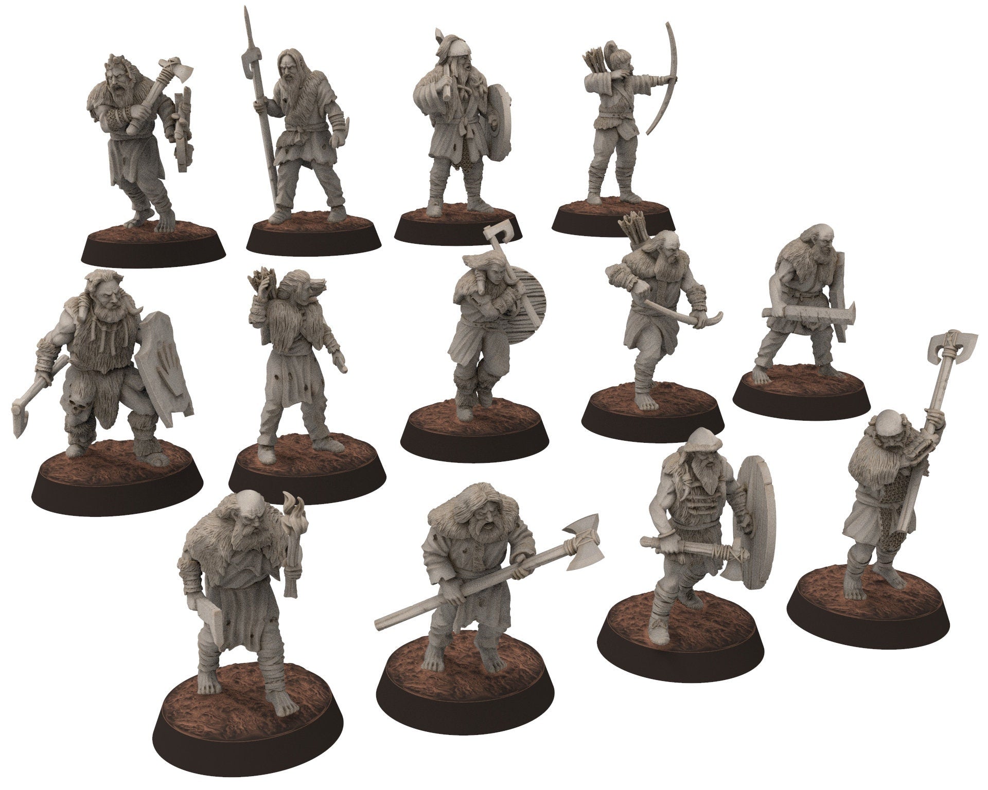 Wildmen - Wildmen west bundle army, Mountaign angry warriors warband, Middle rings miniatures for wargame D&D, Lotr... Khurzluk Miniatures