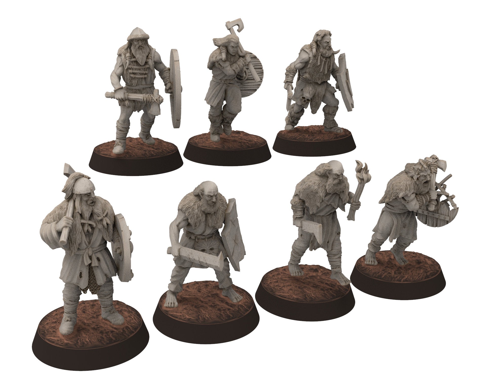 Wildmen - Hillmen Wulf Ironside, Mountaign angry warriors warband, Middle rings miniatures for wargame D&D, Lotr... Khurzluk Miniatures