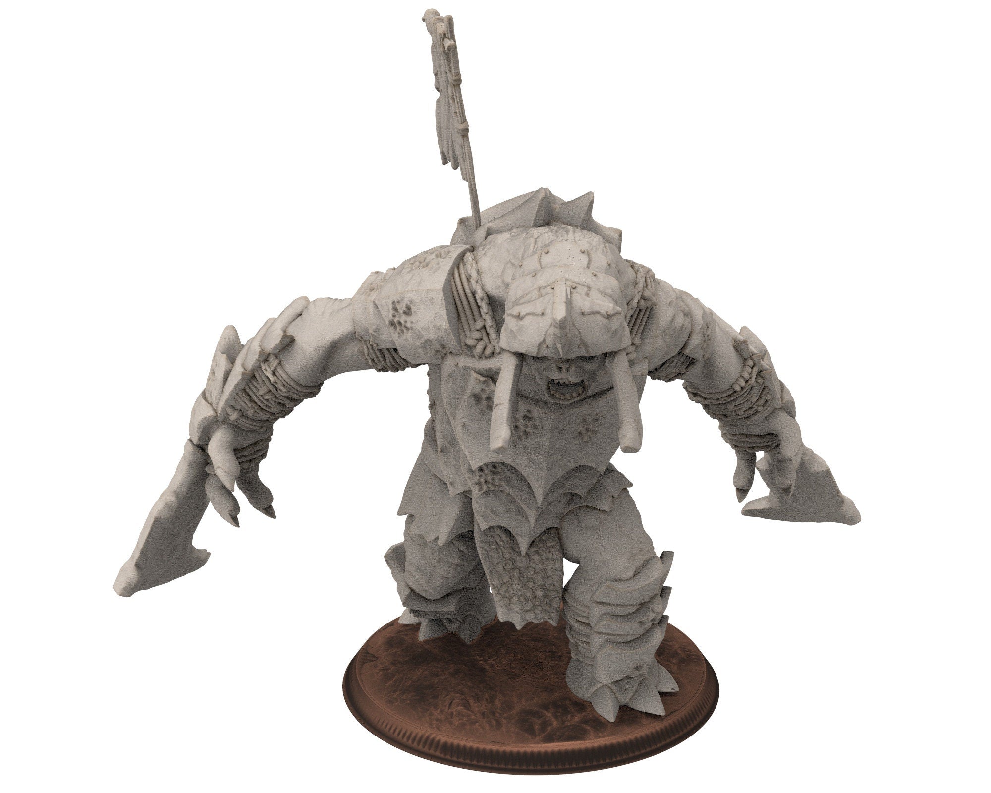 Orcs horde - Giant Troll Artillery, Last guardians, ruins city river, Middle rings miniatures for wargame D&D, Lotr.. Khurzluk Miniatures