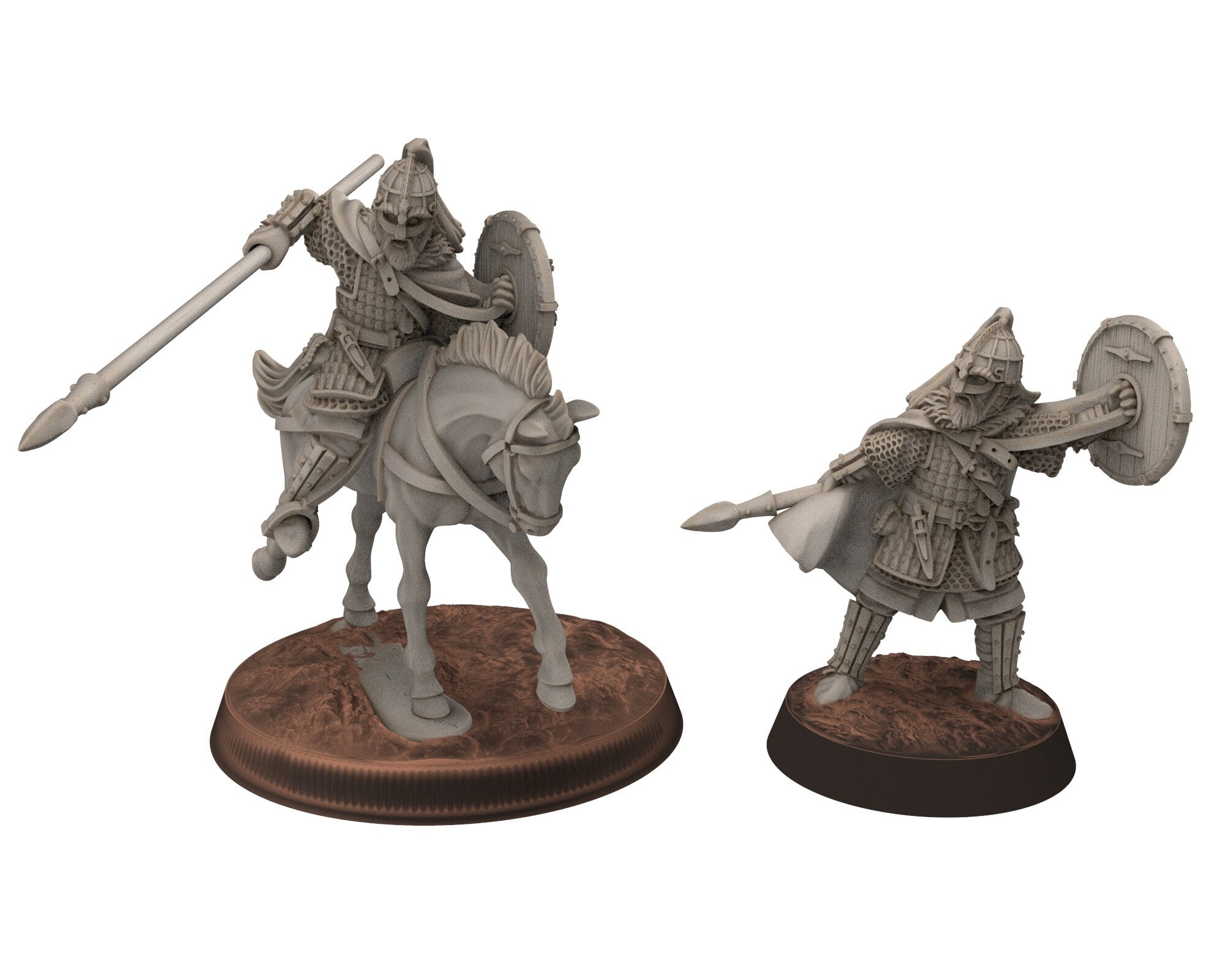 Vendel Era - Horsa Hero Mounted, Germanic Tribe Warband, 7 century, miniatures 28mm for wargame Historical... Medbury miniature