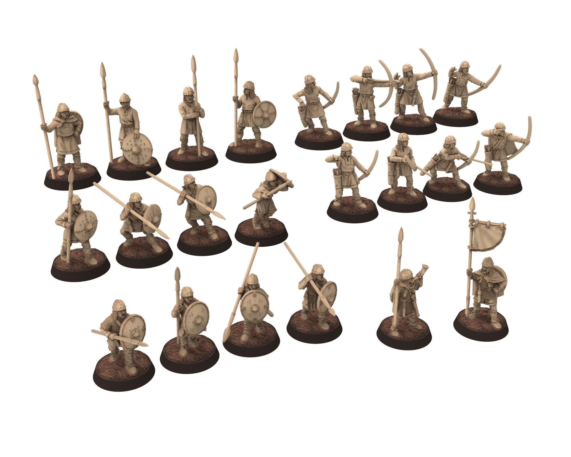 Dark Ages - Mounted Carolingian Hearthguard Elite Warriors Frank Empire, Miniatures 28mm, Wargame Historical Saga... Medbury miniature